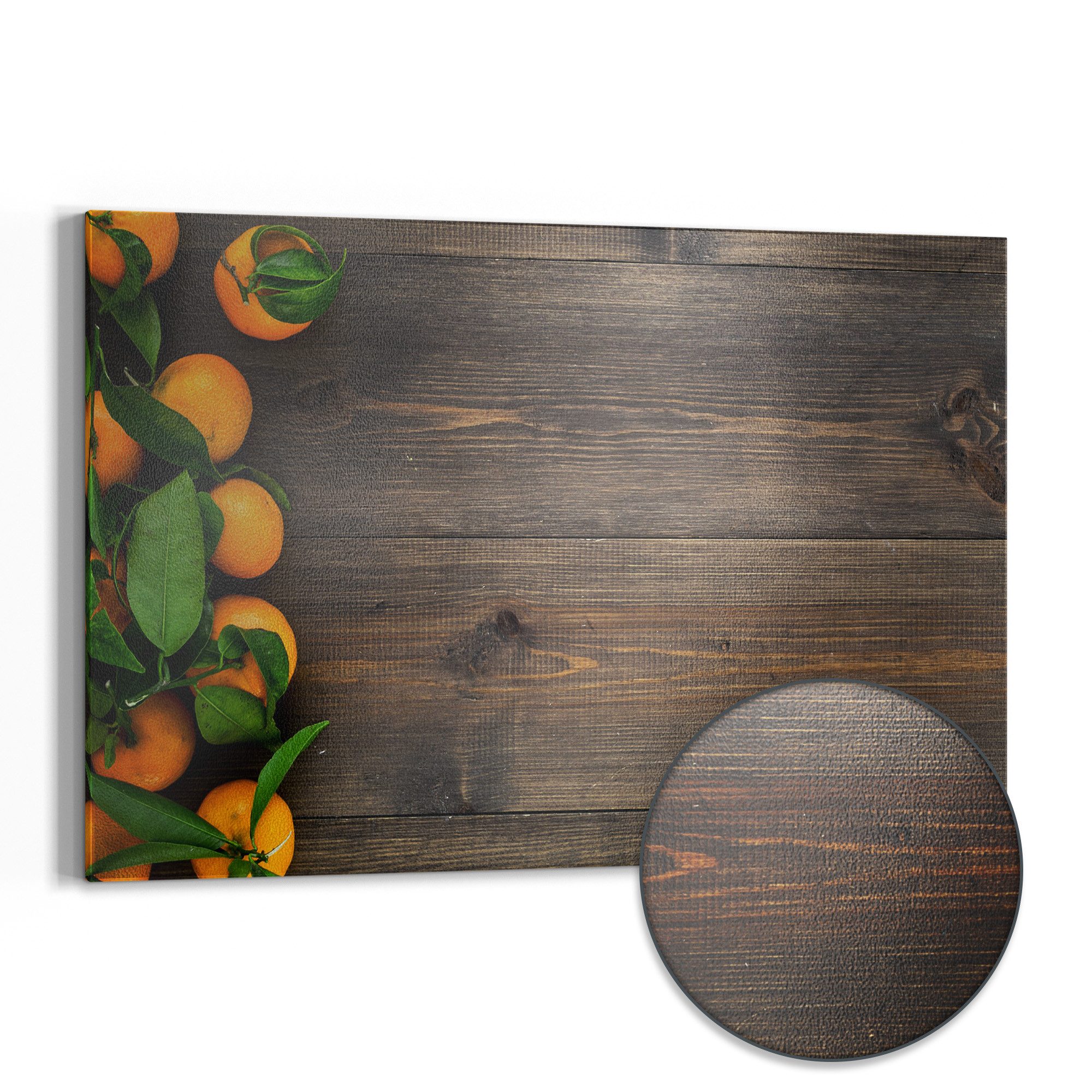 DEQORI Magnettafel 'Orangen auf Holzbrettern', Metall Whiteboard für alle Magnete, Magnetboard magnetisch