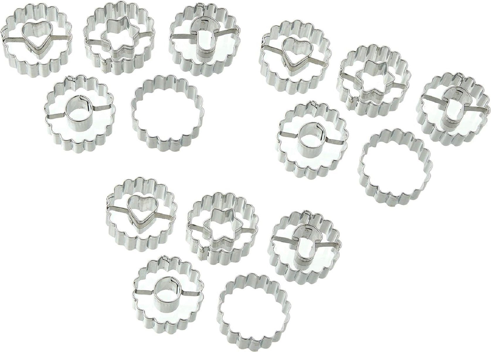 x Edelstahl, 1 Weihnachten, Set Ausstecher Ausstecher-Set, (Set, Oetker Ausstechform Dr. (ca. 1,5 Ø Ausstechformen für 15er cm) Mini-Linzer x 3,5 15-St.,