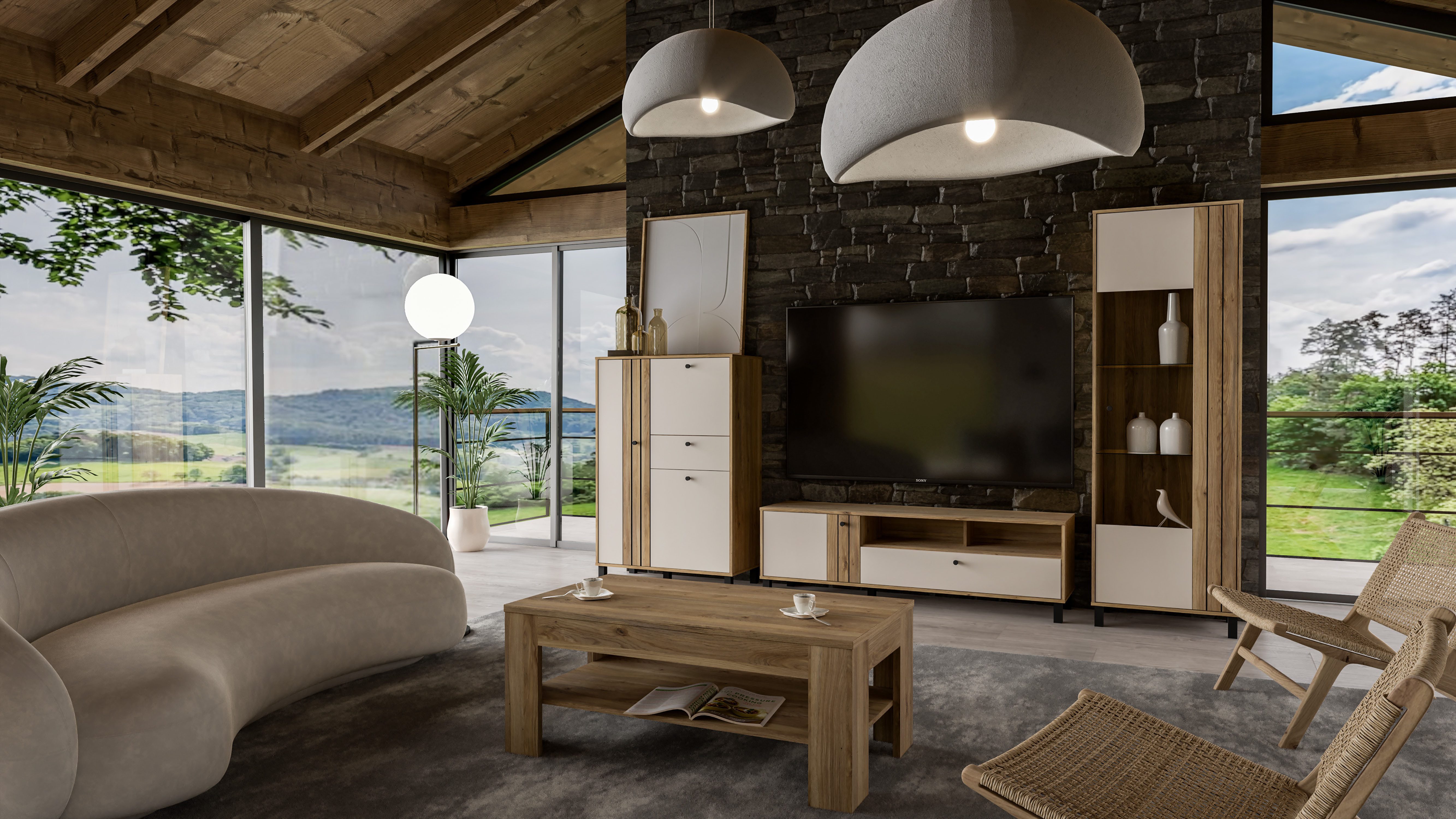 FORTE Highboard Killarney, Highboard, Soft Close, Stauraum