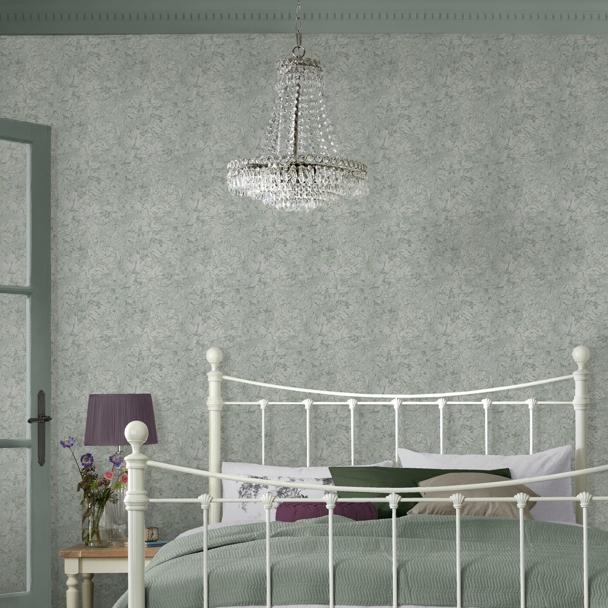 LAURA ASHLEY Vliestapete Corrina Leaf, glatt, geblümt, (1 St), 10mx52cm (ca. 5m2)
