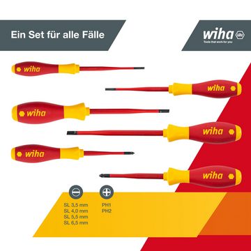 Wiha Schraubendreher SoftFinish (35389) - 6 tlg., Schraubenzieher, Schlitz, Kreuz, VDE