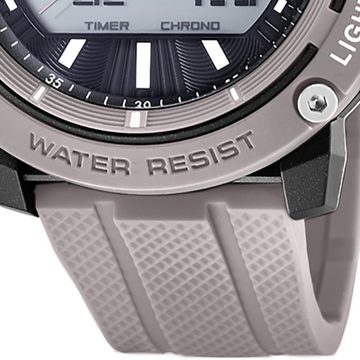 CALYPSO WATCHES Digitaluhr Calypso Herren Uhr Analog-Digital, Herren Armbanduhr rund, Kunststoffarmband grau, Outdoor