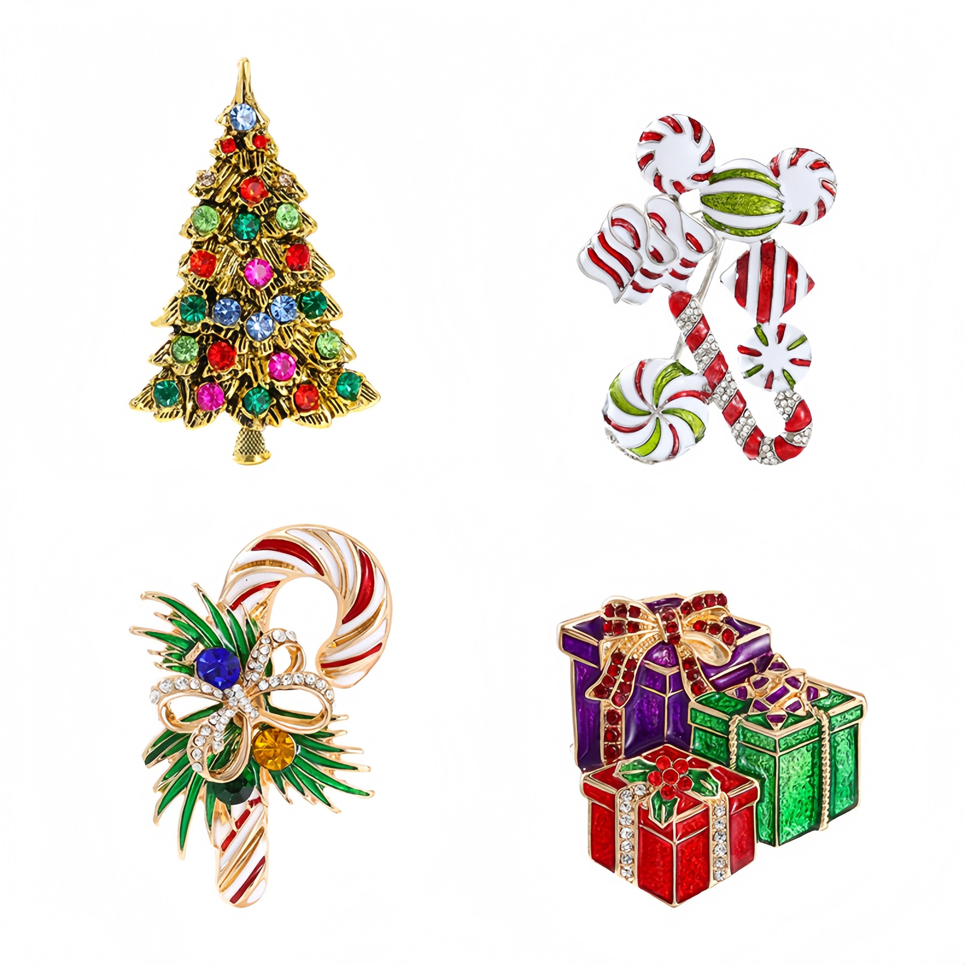 FOUORTUNATE-BEE Broschen Set Weihnachtsbaum-Broschen-Set – 4-teiliges festl günstig online kaufen