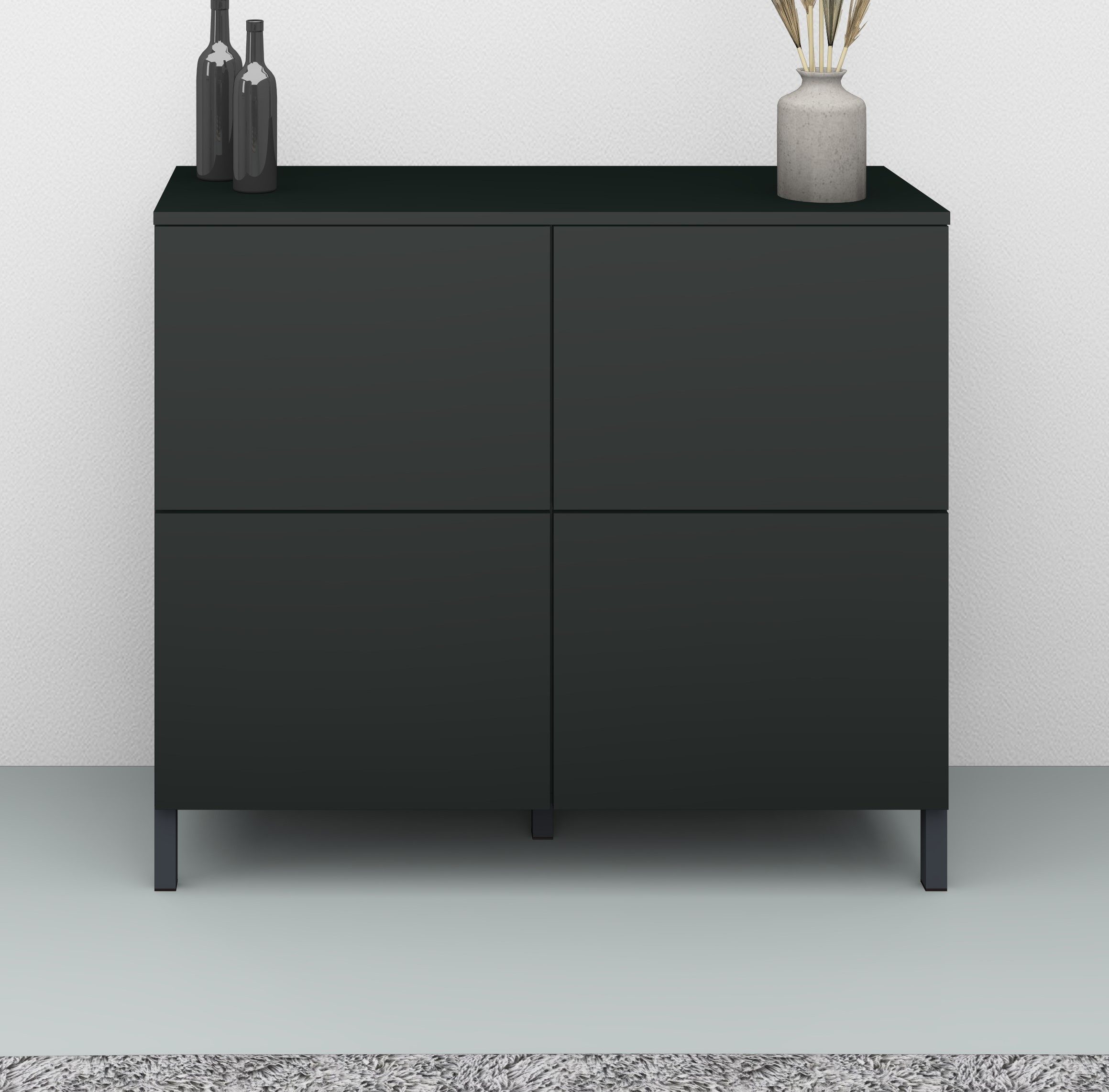borchardt Möbel Kommode Haama, Sideboard mit Metallfüßen, Push-to-open-Technik, Breite 93 cm, Breite 93 cm
