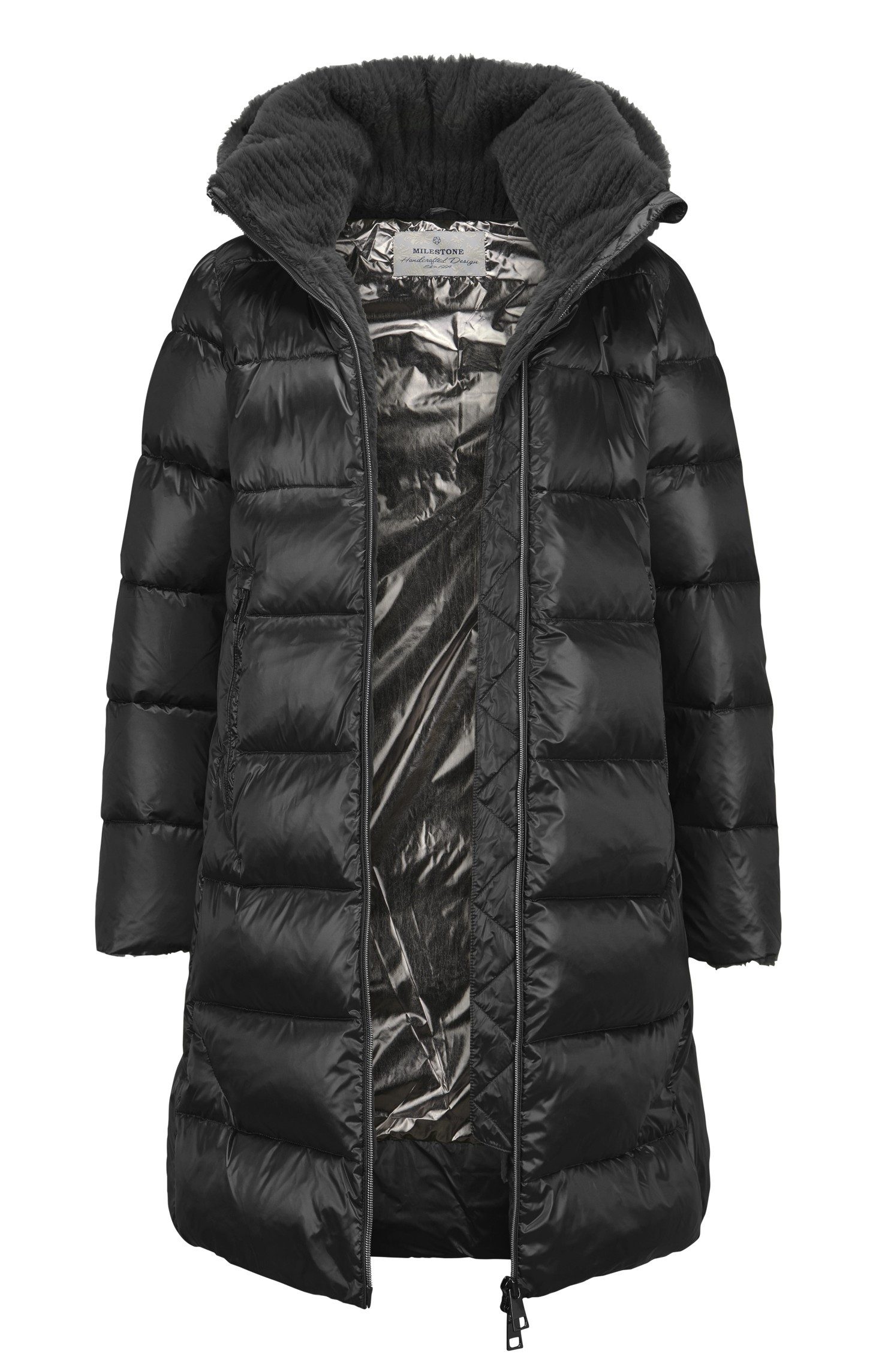 Milestone Steppmantel MSRocky mit Kunstpelz am Kragen und abnehmbarer Kapuze