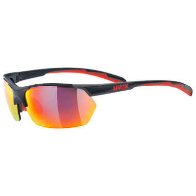 Uvex Sportbrille, (1-St), uvex Unisex – Erwachsene, sportstyle 114 Outdoorbrille, inkl. Wechselscheiben grey red/red