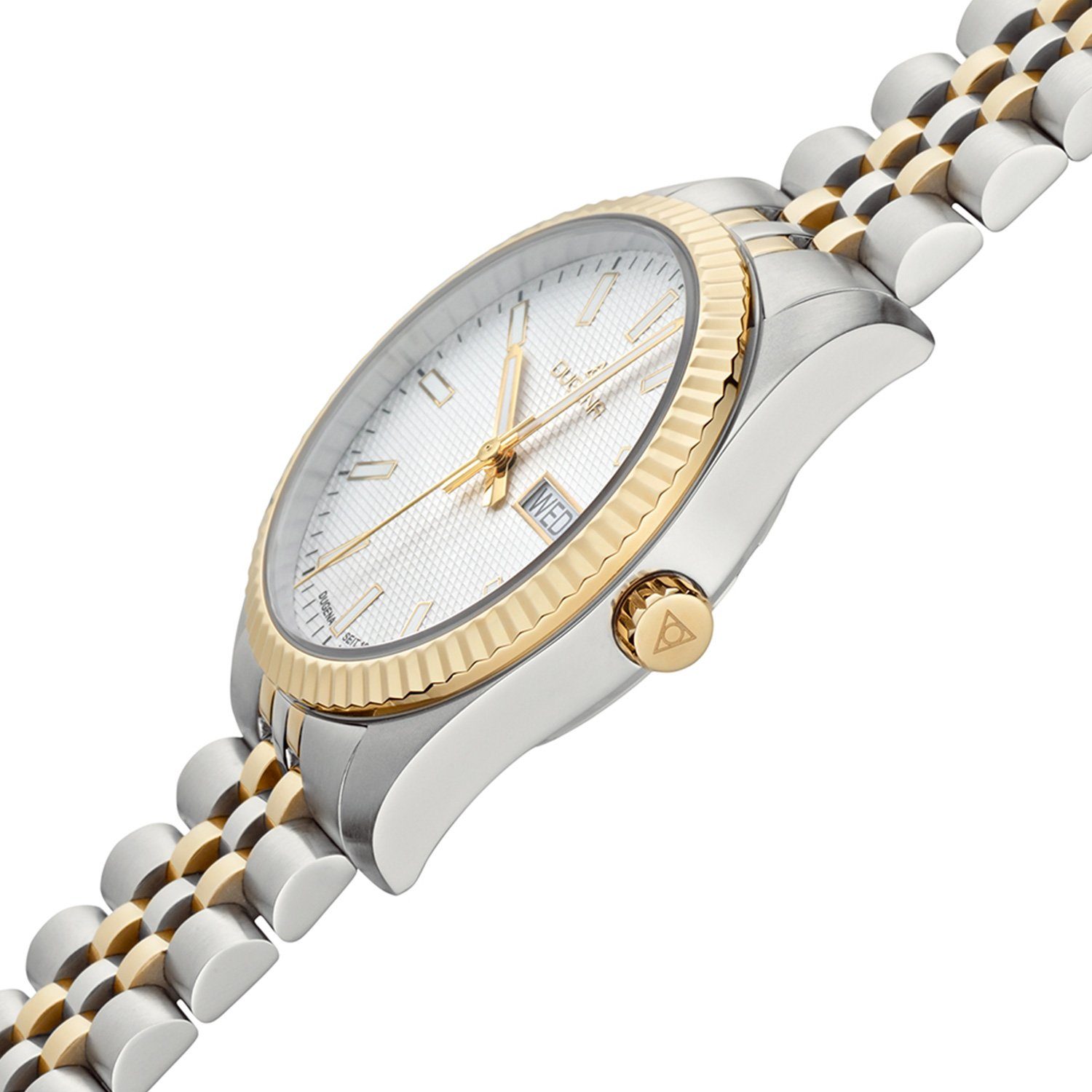 Dugena Quarzuhr Herrenuhr 4461070 Vento, Quarz, weißes Zifferblatt, Edelstahl, Saphirglas