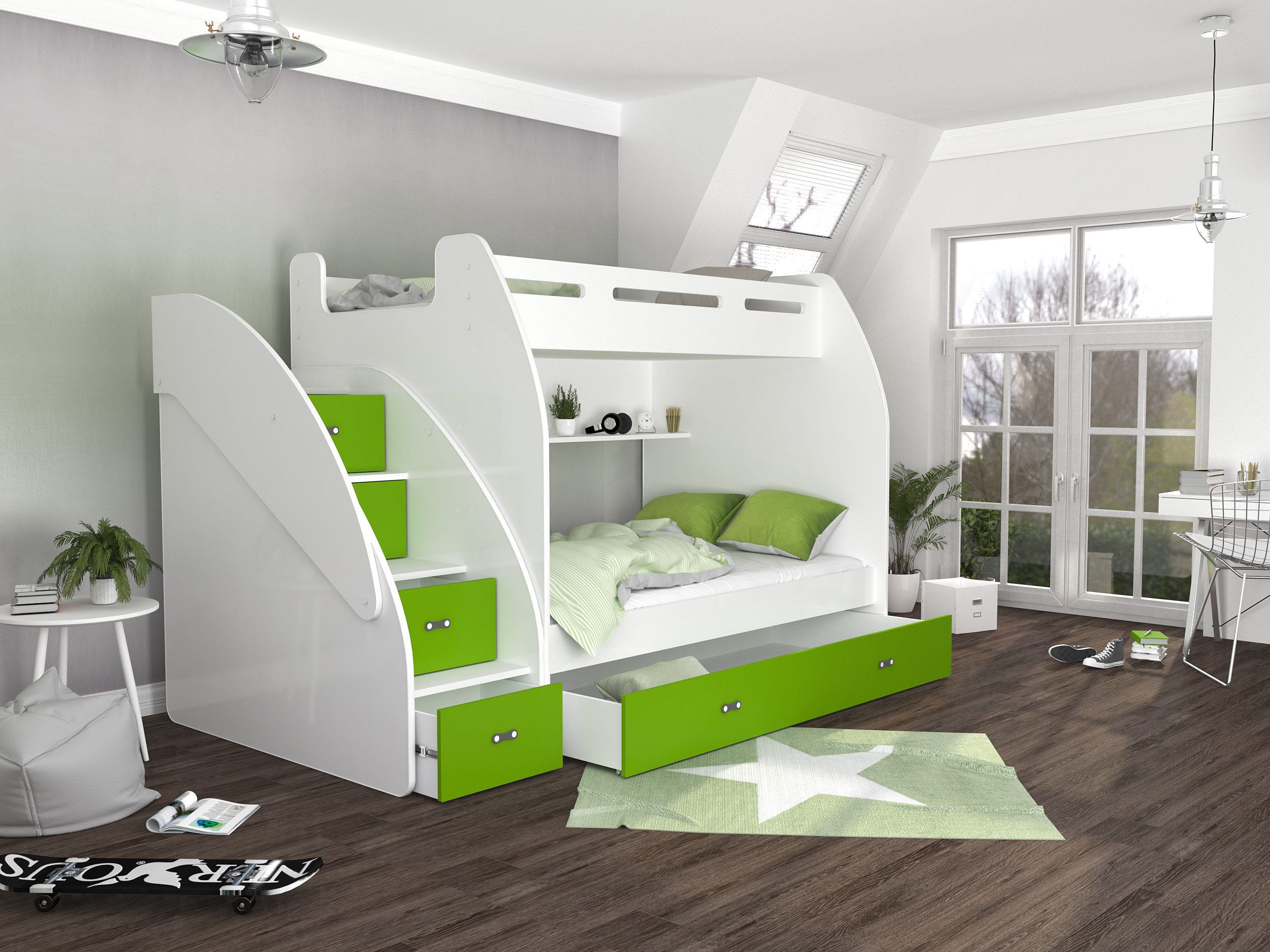 AJKmeble Hochbett Etagenbett 90x200 / 120x200cm günstig online kaufen