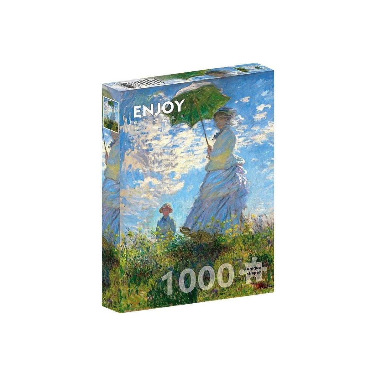 mit Frau Puzzle Monet: Puzzleteile - Sonnenschirm,..., ENJOY-1215 Puzzle ENJOY 1000 Claude