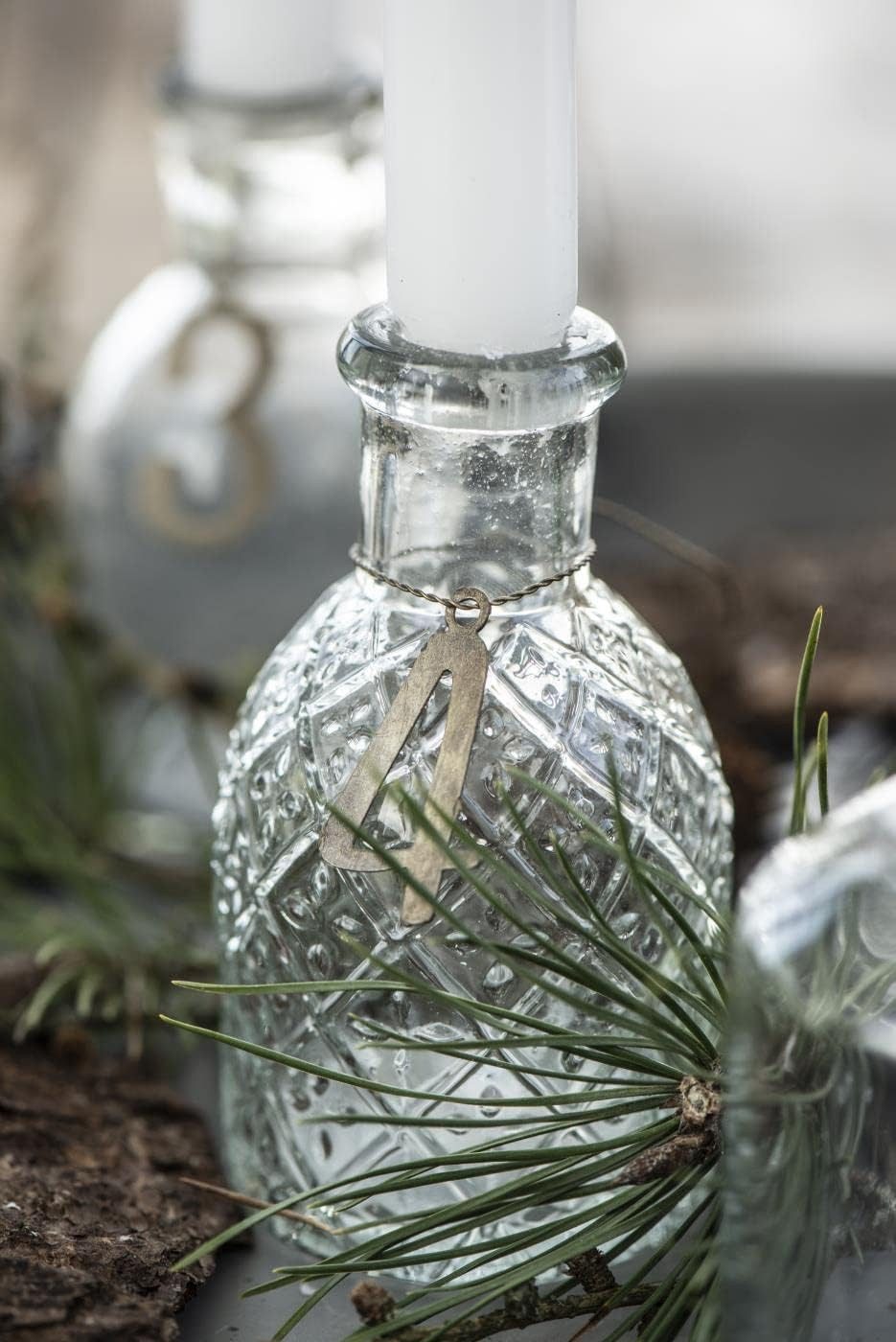 Ib Laursen Dekovase Glasvase Apothekerglas Harlekinmuster 11 cm Kerzenhalter Vase, hochwertigem Strukturglas mit elegantem Harlekinmuster.