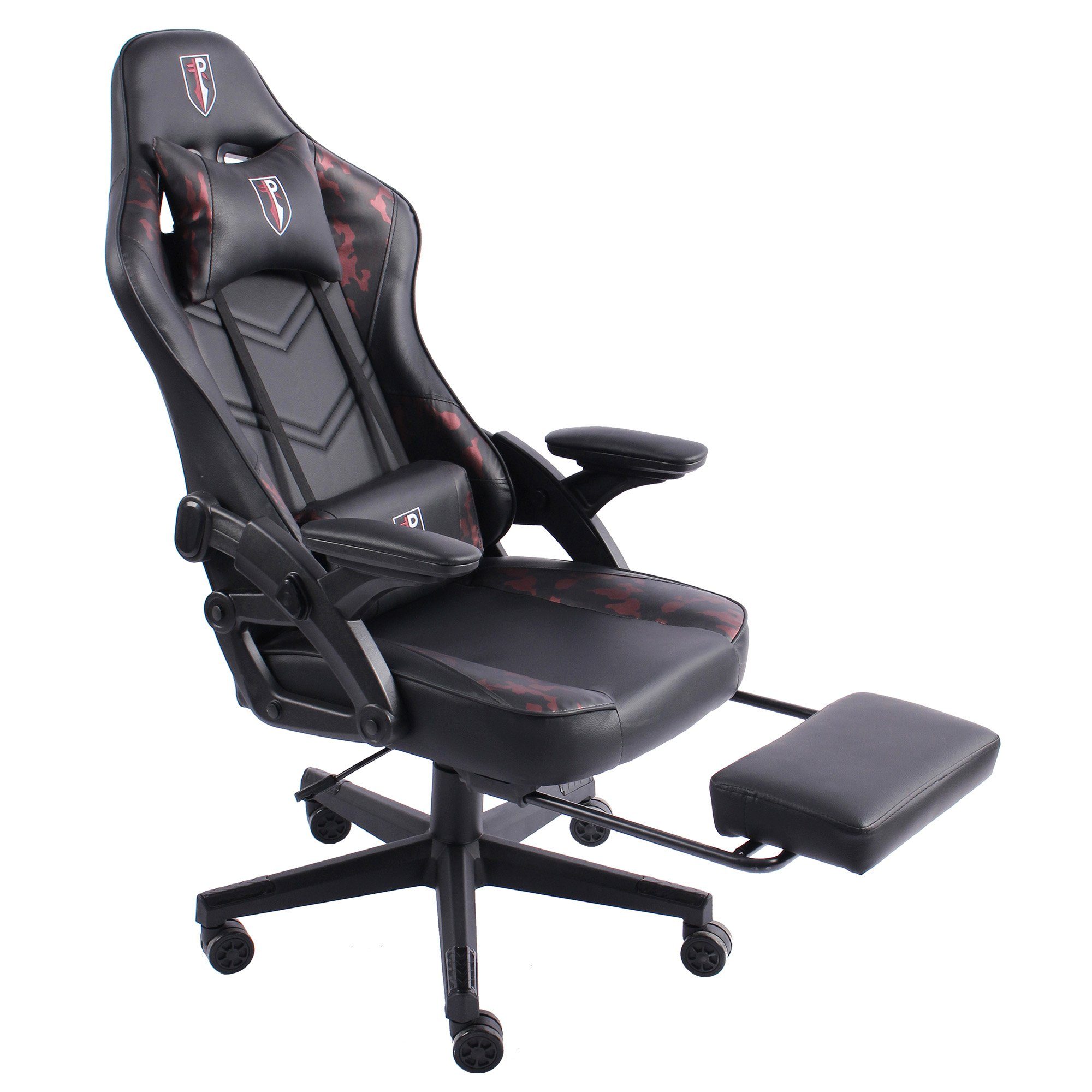 TRISENS Chefsessel Armando (1 Stück), Bürostuhl Gaming Chair Chefsessel PC- Stuhl Fußstütze Racing-Design