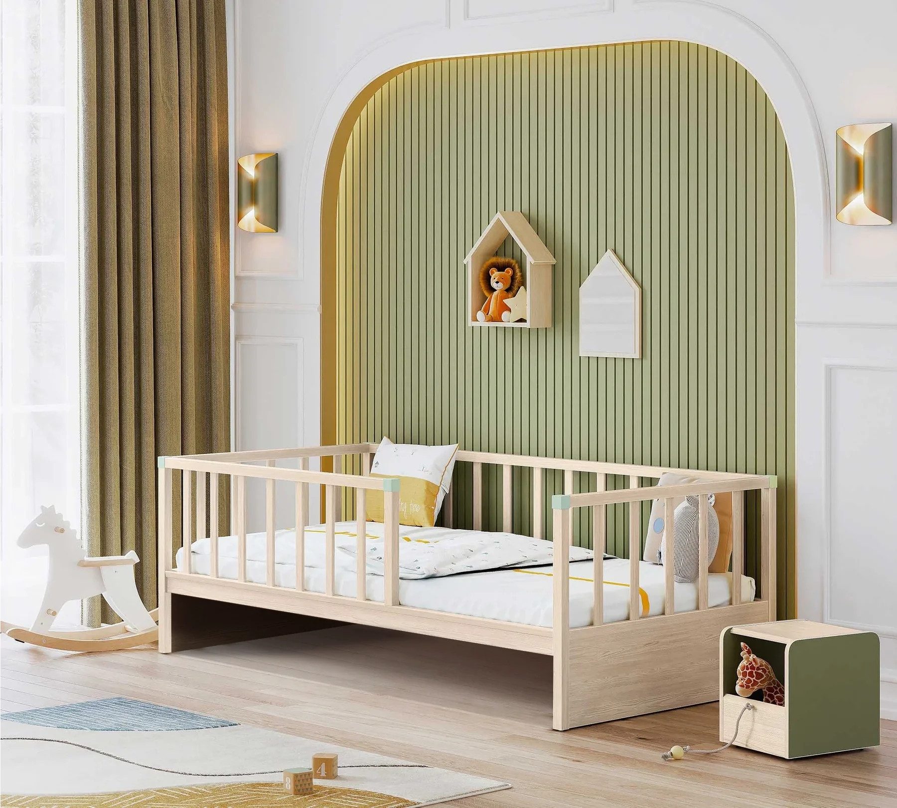 Möbel-Zeit Kinderbett MONTES natur, 100x200 cm