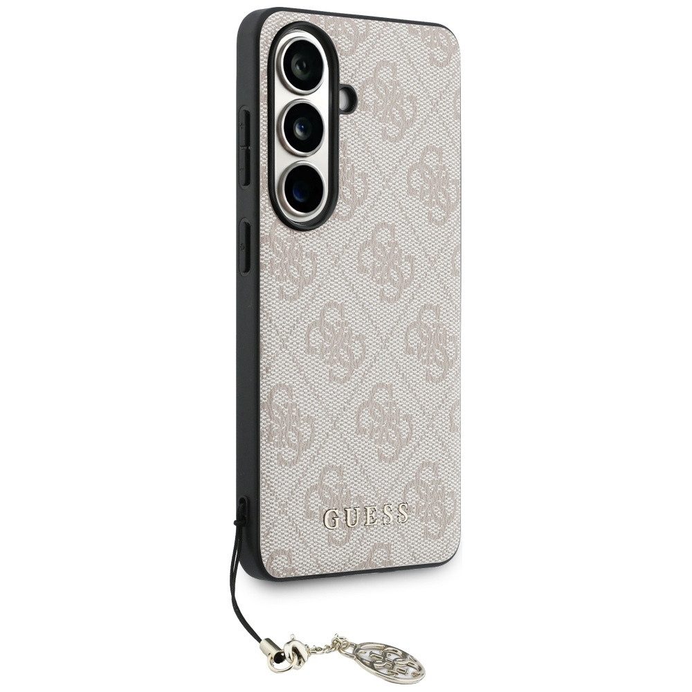 Guess Handyhülle Hülle Classic Galaxy S26 Kunstleder rosa MagSafe mit Kette goldfarbig 6,3 Zoll, Kantenschutz – Bild 3 von 5