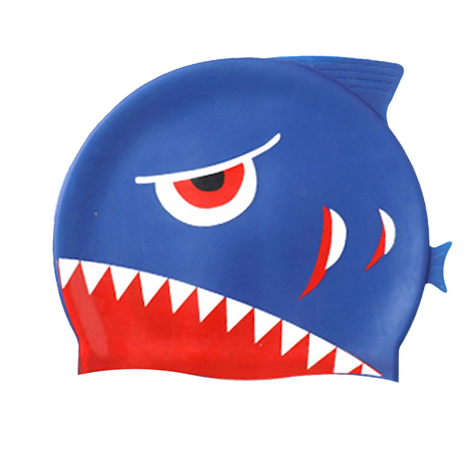 MAGICSHE Blue Schwimmkappen Schwimmkappe Royal für Badehut, und Dinosaurier Badekappe Wale Shark Wasserdichte Silikon