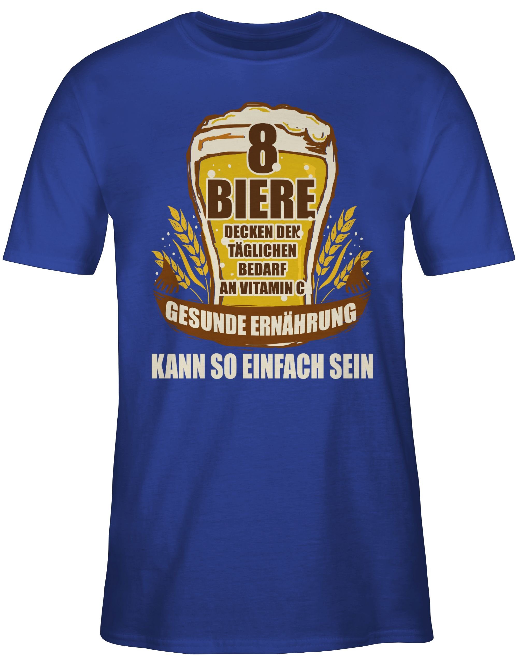 Shirtracer T-Shirt 8 Tagesbedarf Sprüche Biere mit C 3 Spruch an den Vitamin Statement decken Royalblau
