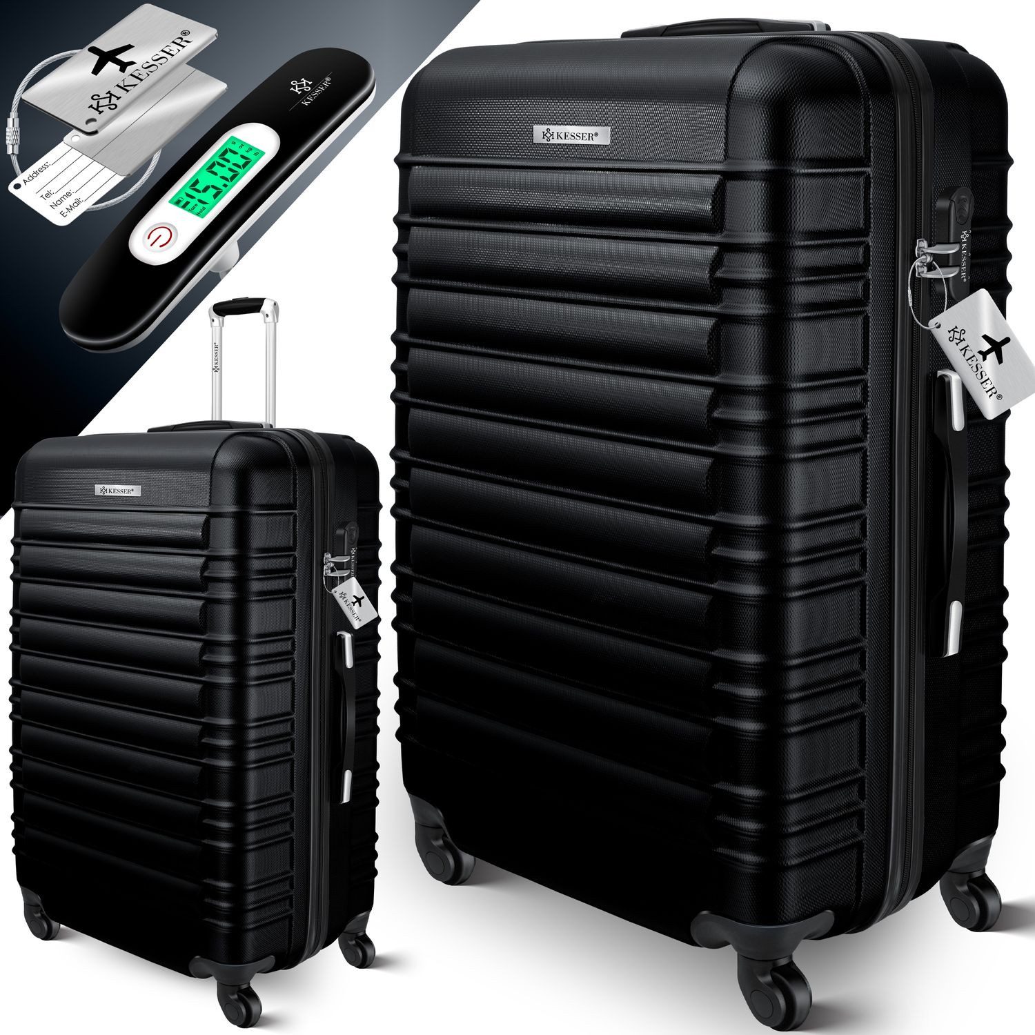 KESSER Чемоданыset, (1 tlg), Reisekoffer Hartschalen-Koffer Inkl. Чемоданыwaage + Gepäckanhänger