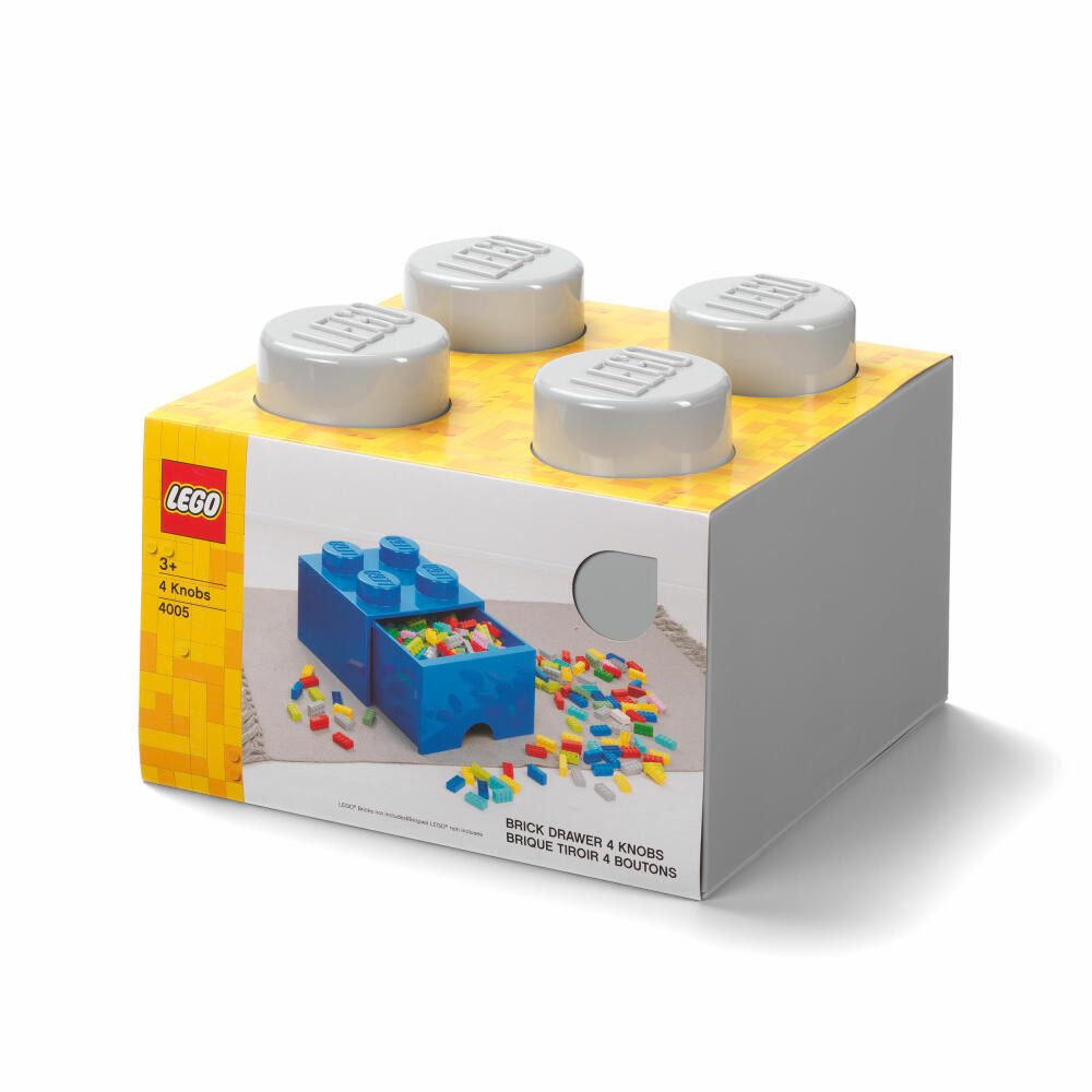 NHG Aufbewahrungsbox LEGO Brick Drawer 4 - Medium Stone Grey
