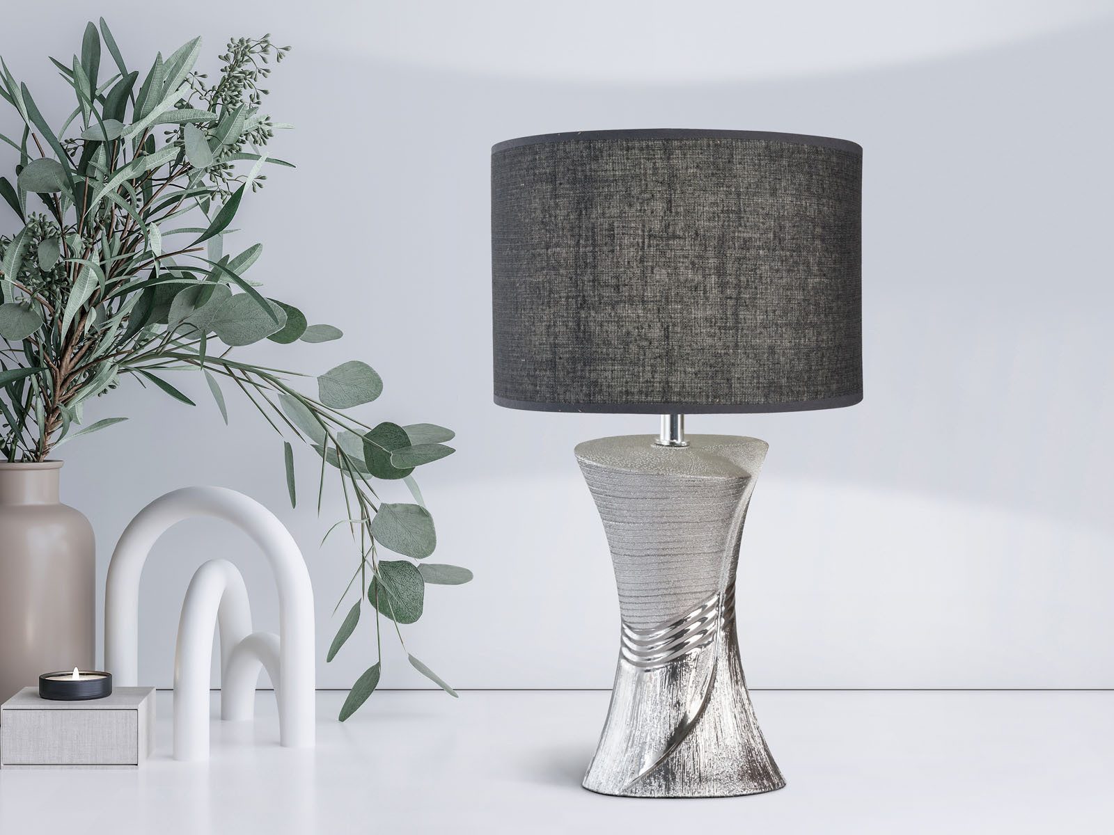 FISCHER & HONSEL LED Nachttischlampe, Dimmfunktion, LED wechselbar, Warmwei günstig online kaufen