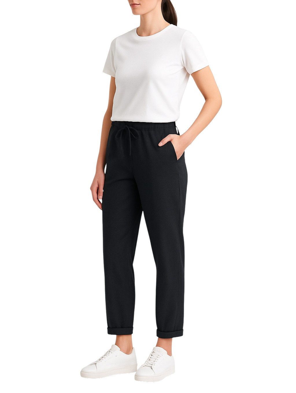 Mississhop Stretch-Hose Elastische Damenhose mit Kordelzug – bequemer Schnitt M.432