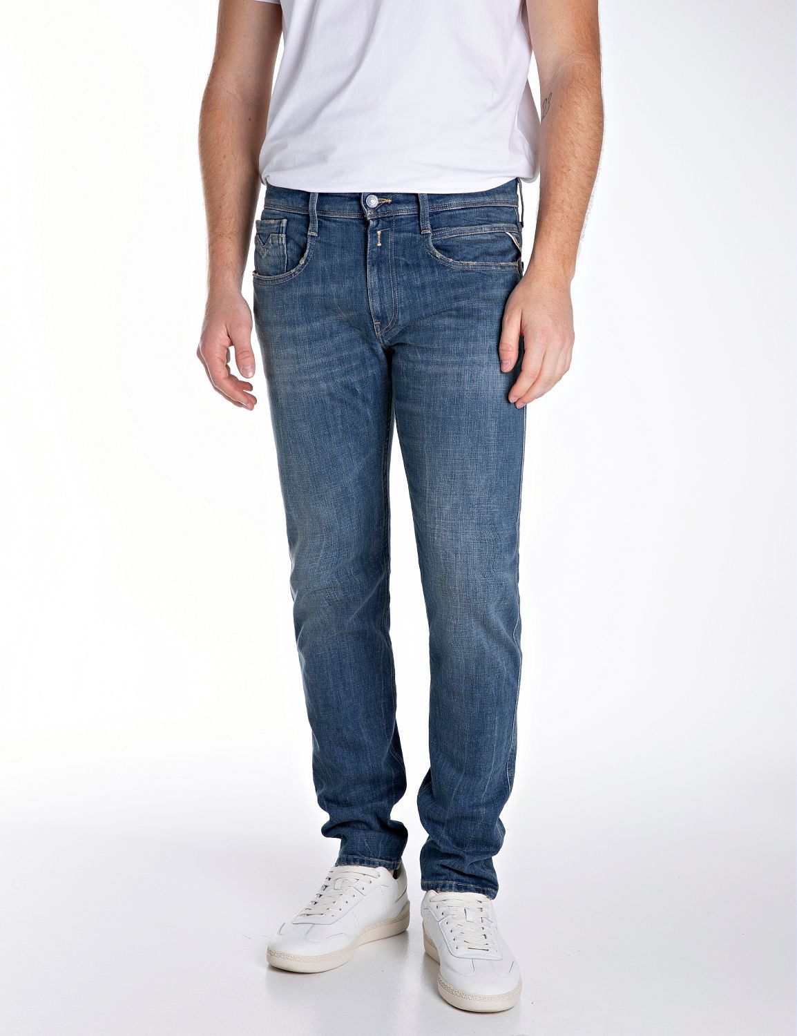 Replay Slim-fit-Jeans ANBASS mit Washed-Optik günstig online kaufen