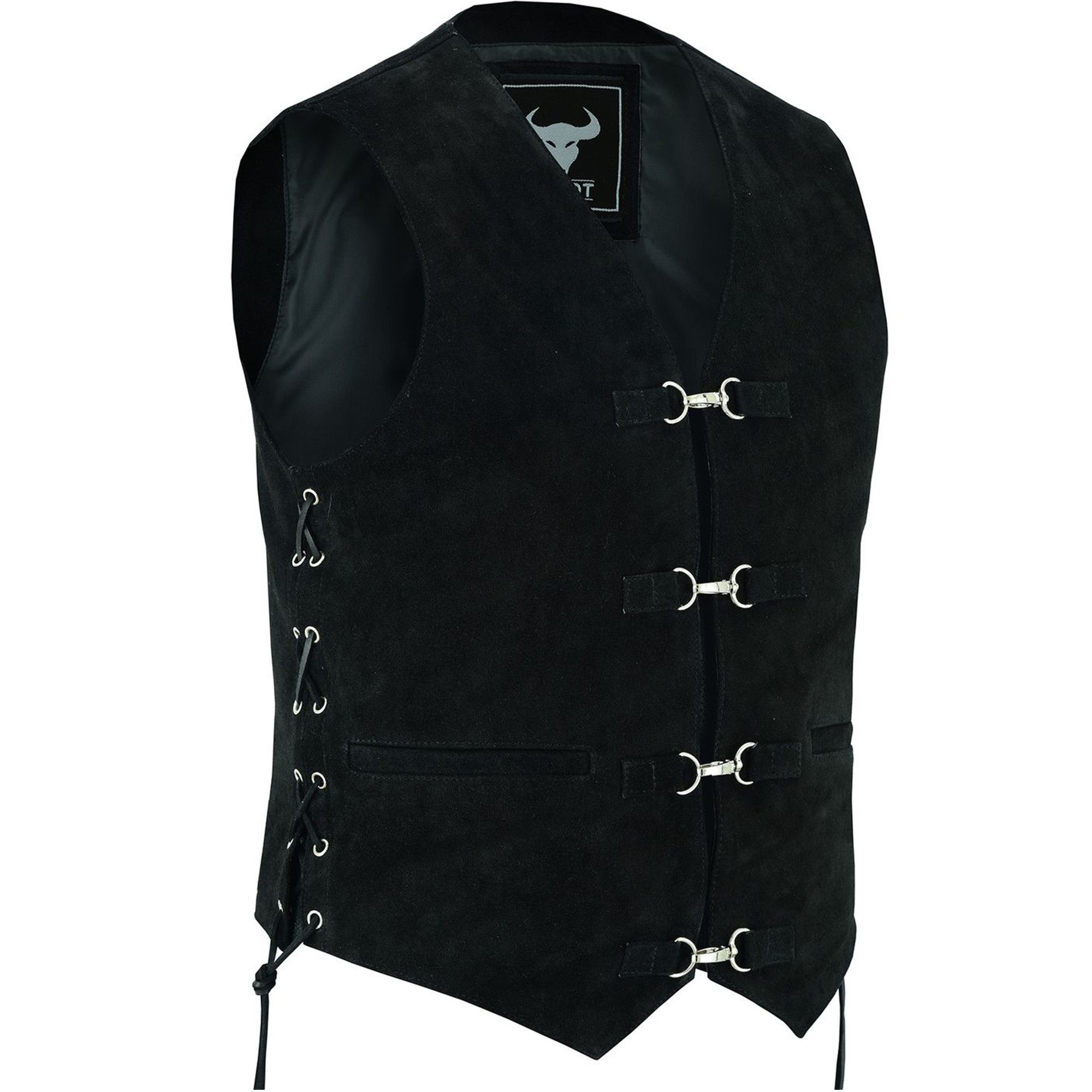 BULLDT Motorradweste GW697 Black Motorrad weste Suedeleder Bikerweste Motorradweste Wildleder