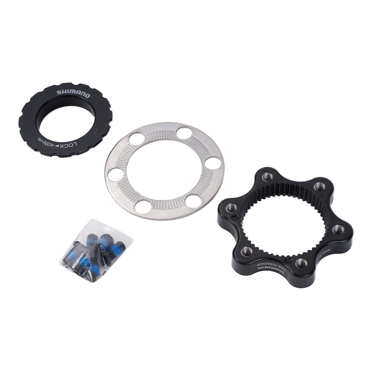 Shimano Scheibenbremse SM-RTAD05 Bremsscheiben-Adapter, von 6-Loch auf Centerlock Center Lock Bremsscheibe