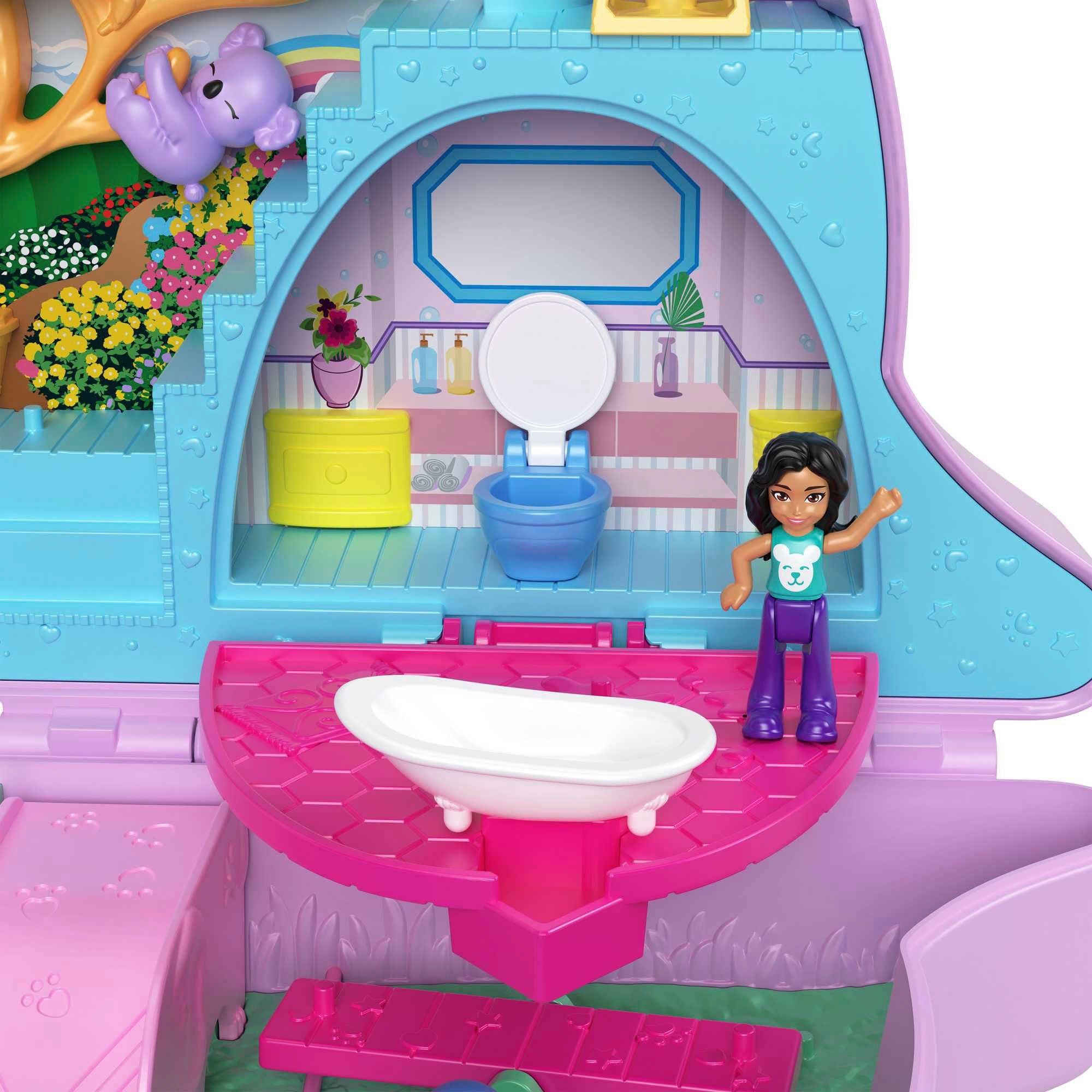 Polly Pocket Spielwelt Mama und Joey Känguru Tasche, mit 2 Puppen