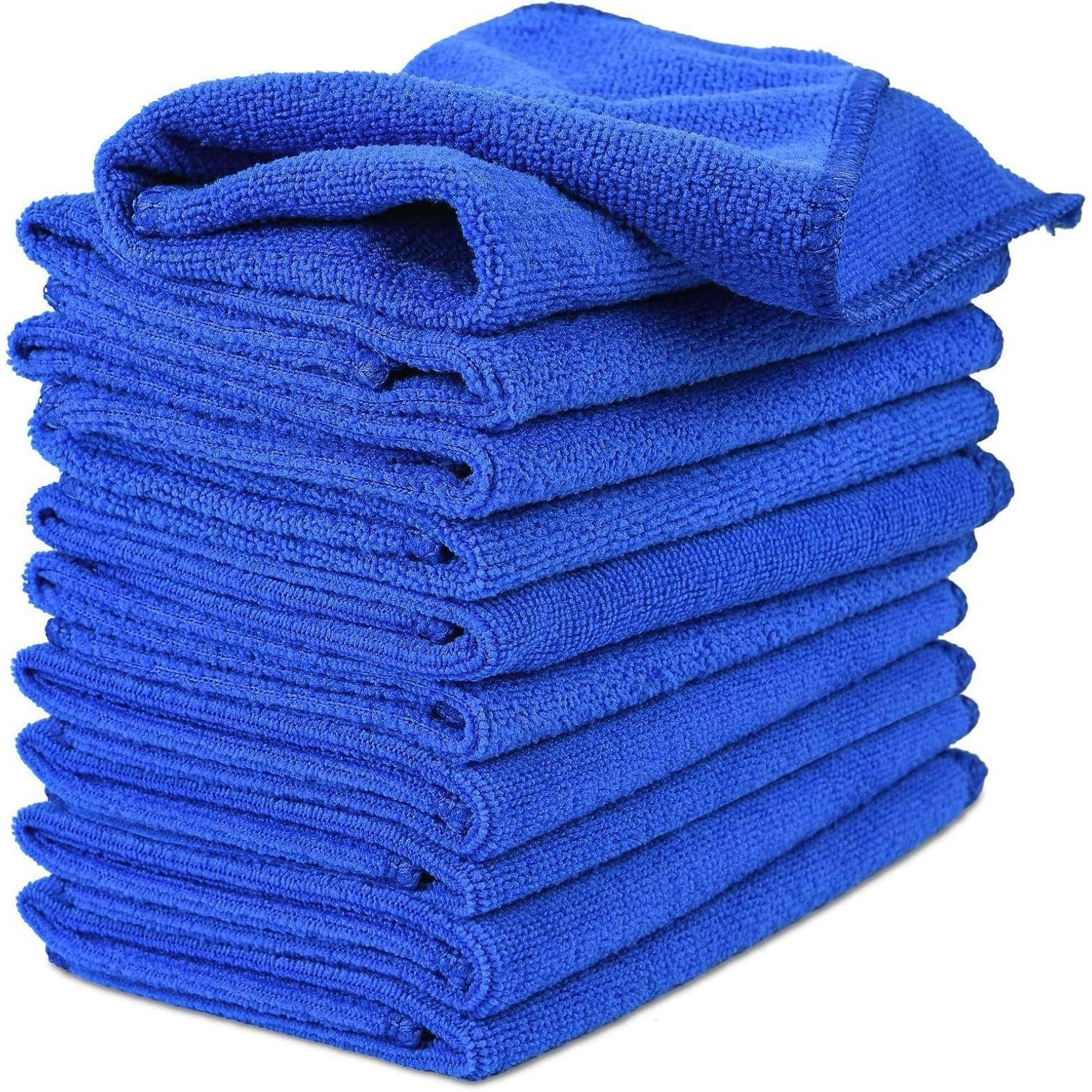 LuxusKollektion Mikrofasertücher Auto Reinigungstuch Haushalt Blau 10 Stück-30x30cm Mikrofasertuch