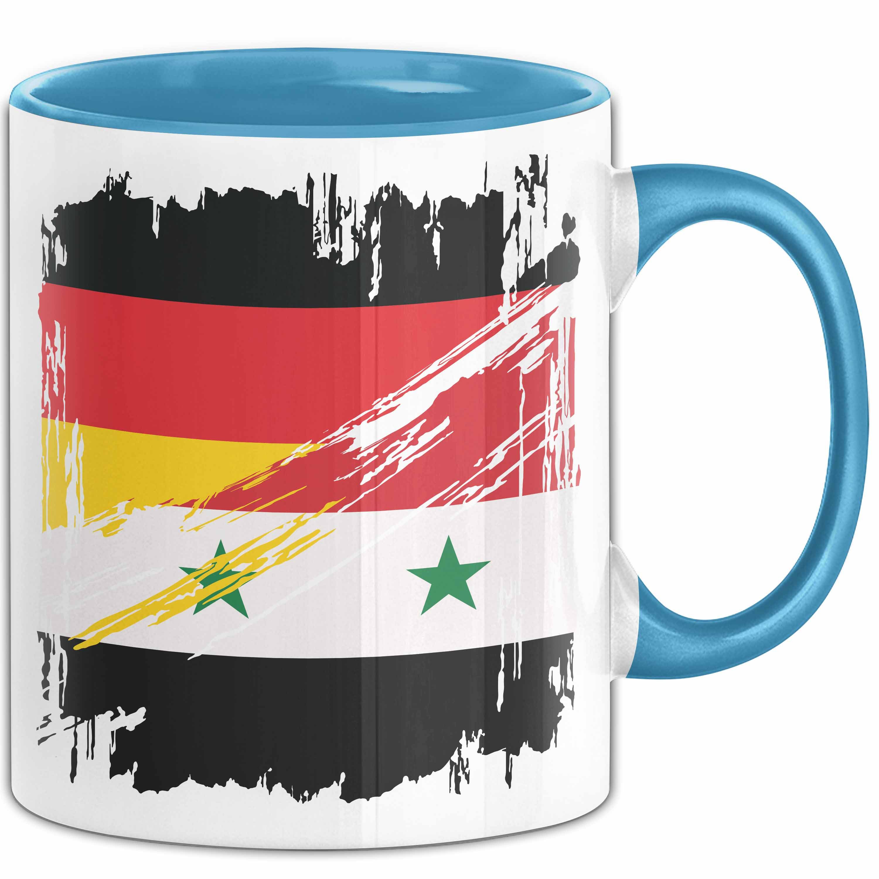 Trendation Tasse Syrien Deutschland Flagge Halb Deutscher Halb Syrer Fußball Germany 20