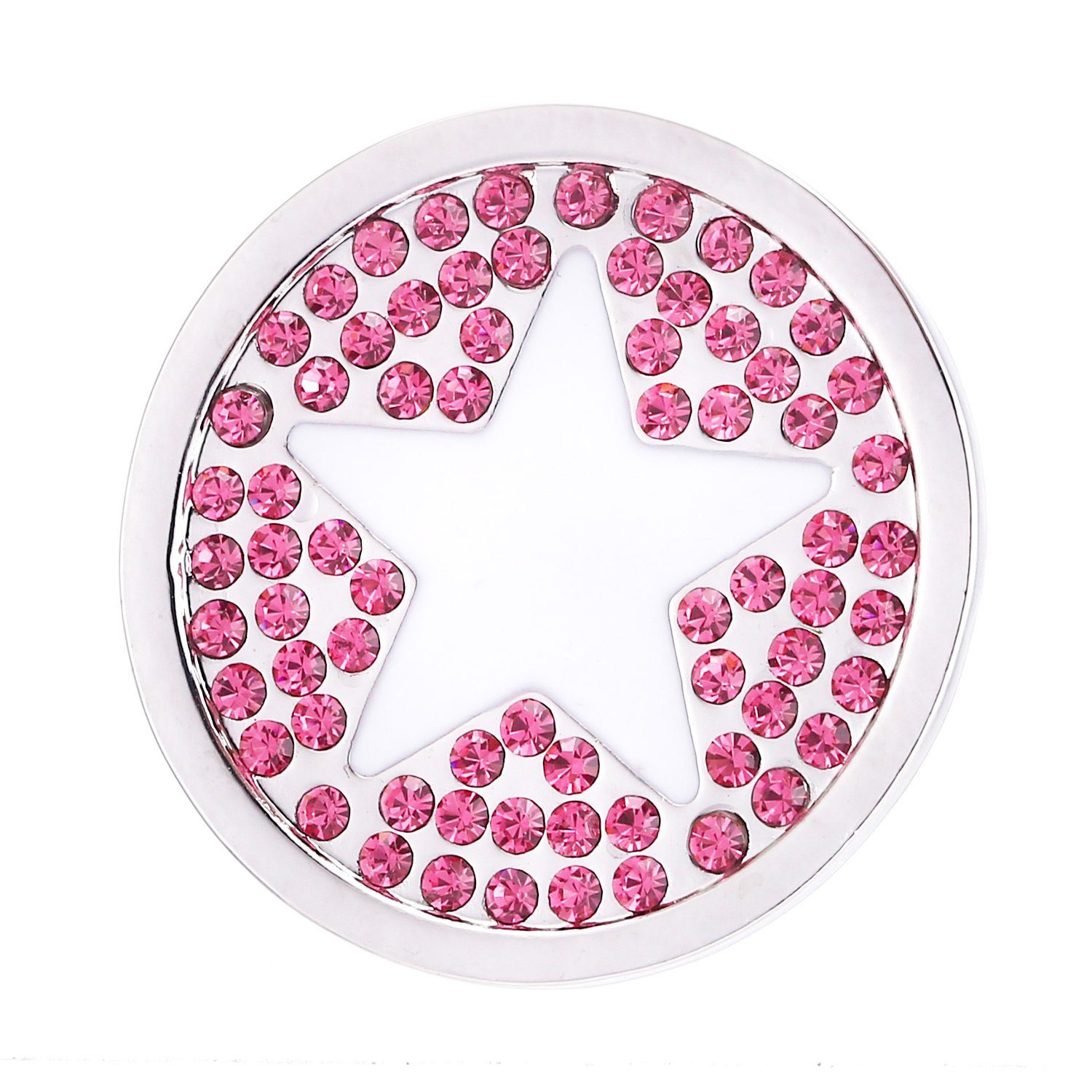 Morella Kette mit Anhänger Halskette 70 und Sterne Samtbeutel roségold, pink Zirkonia cm (2-tlg), roségold im Coin, inkl. austauschbarem mit Kette Coin mm 33 Amulett