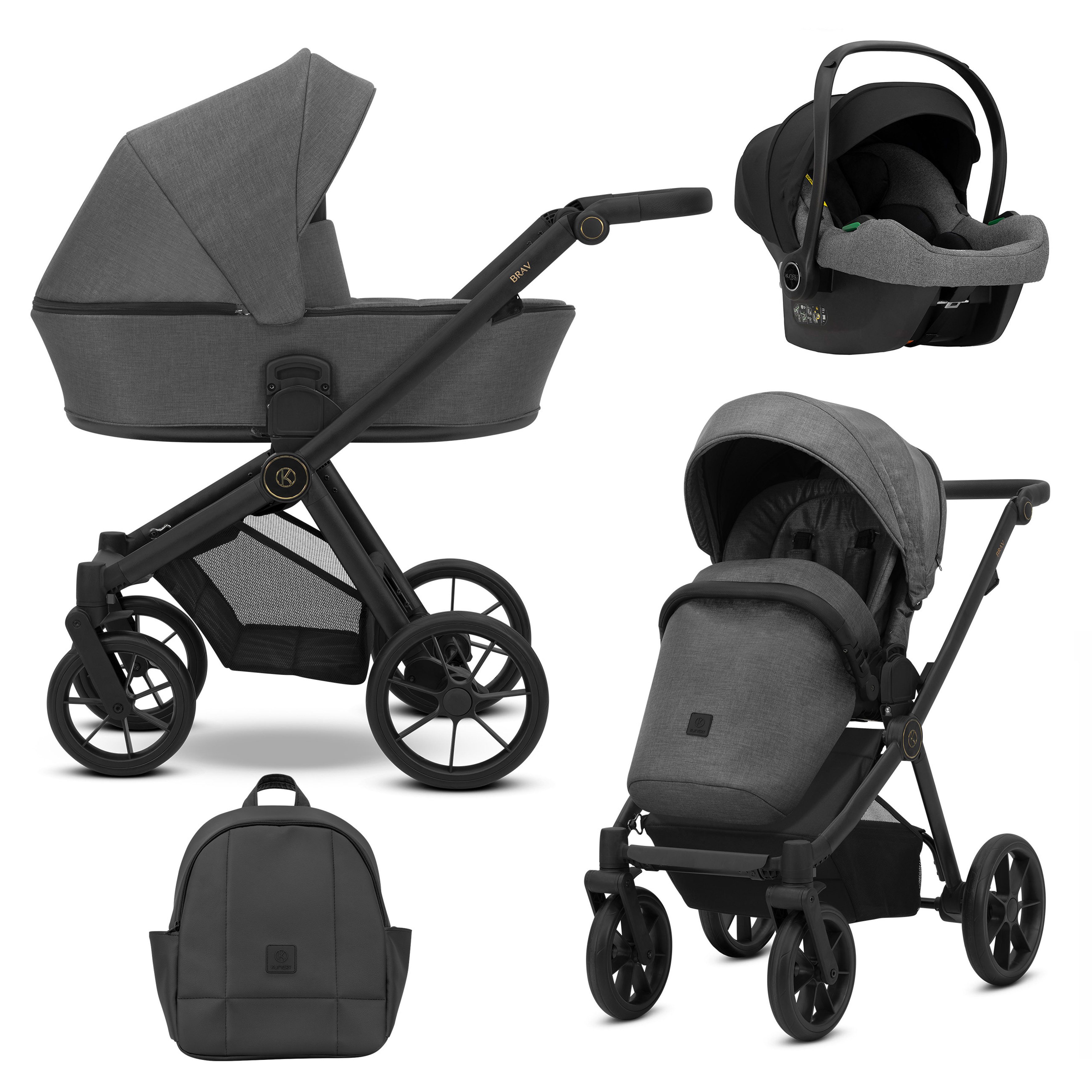 Kombi-Kinderwagen Zipy 4 in 1 inkl. Sportsitz, Autositz und Zubehör in 6 Farben