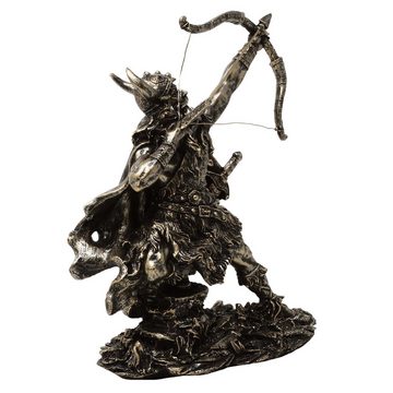 MystiCalls Dekofigur Wikingerfigur mit Pfeil und Bogen Figur Wikinger Viking (1 St), Dekofigur mit Bronzefarbe