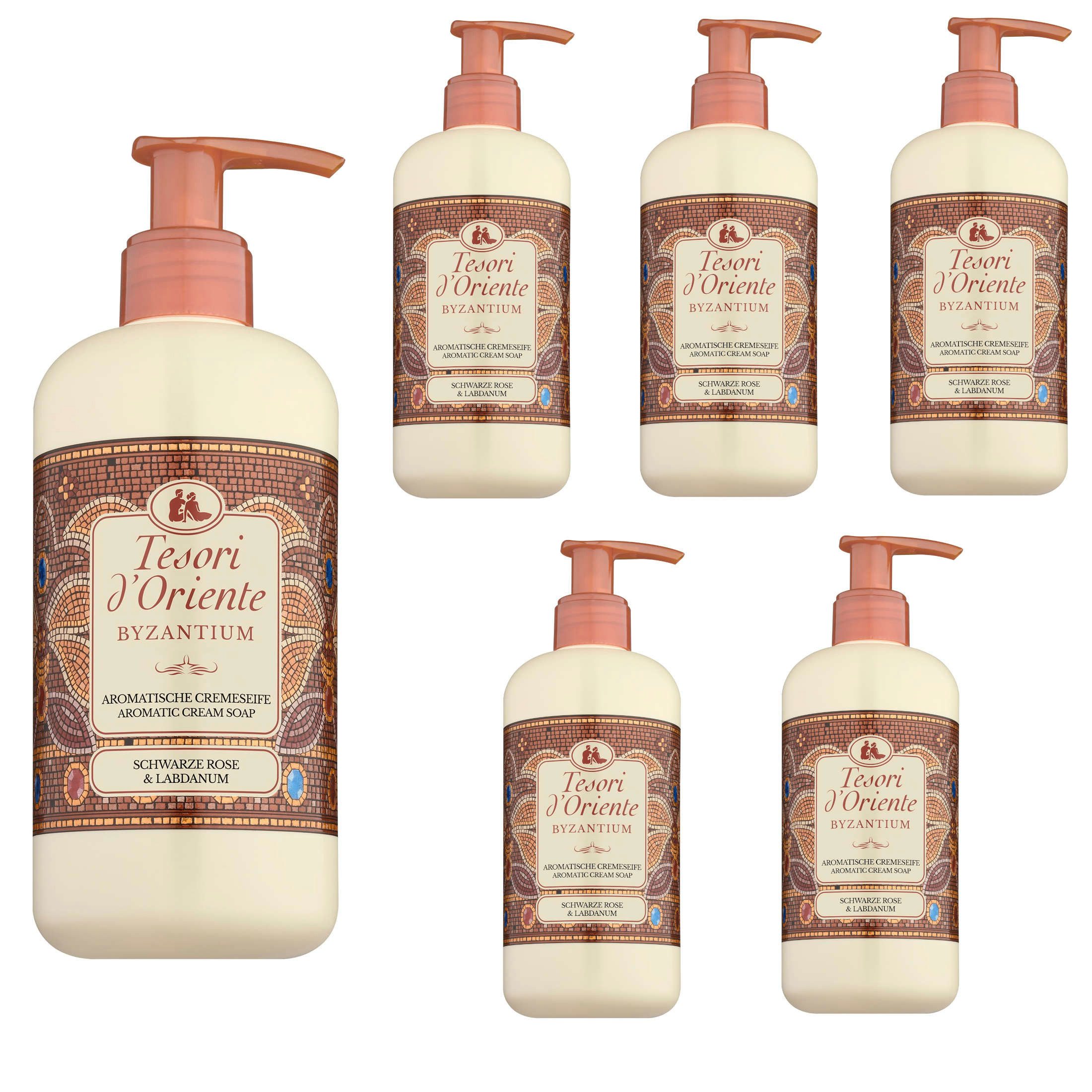 Tesori d´Oriente Duschpflege Cremeseife Byzantium Flüssigseife Handseife aromatisch 6x300 ml, 6-tlg.