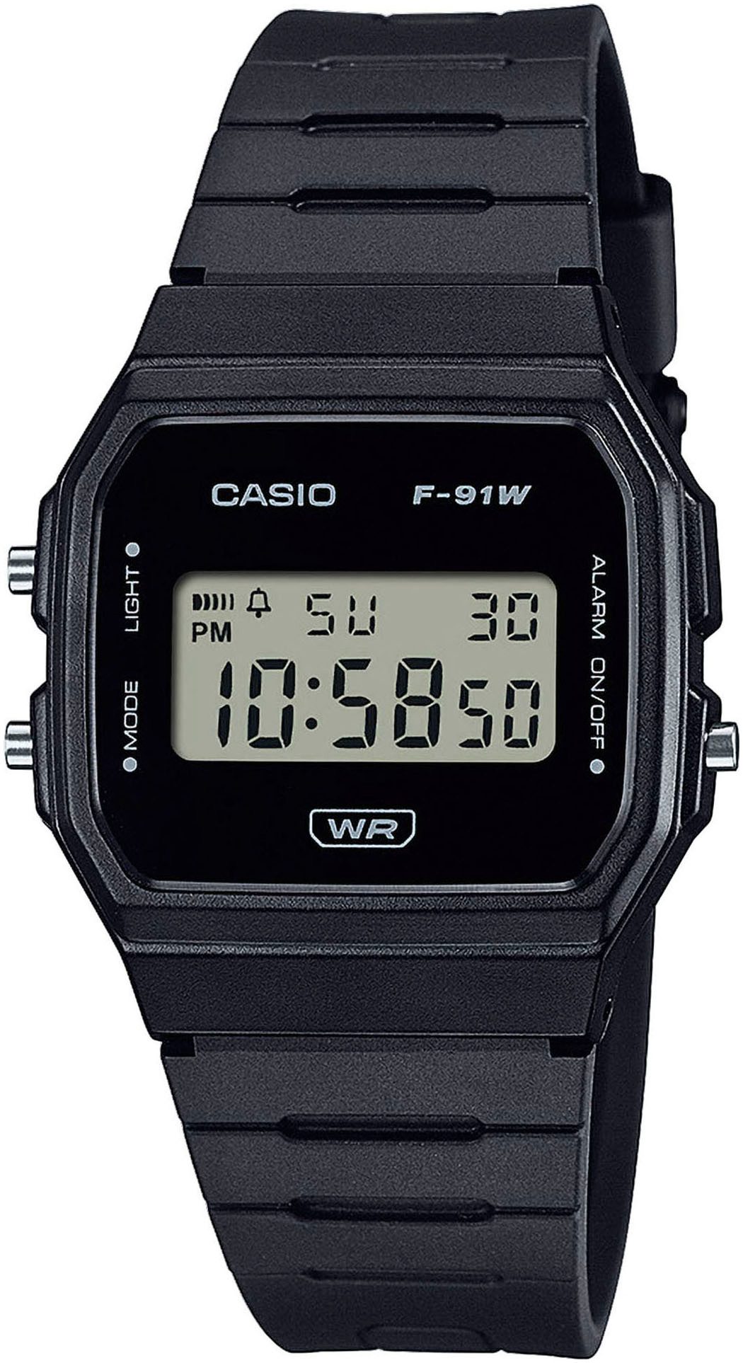 CASIO TIMELESS COLLECTION Chronograph F-91WB-1AEF, Quarzuhr, Armbanduhr, Damenuhr, Herrenuhr, Digitaluhr, Resinarmband