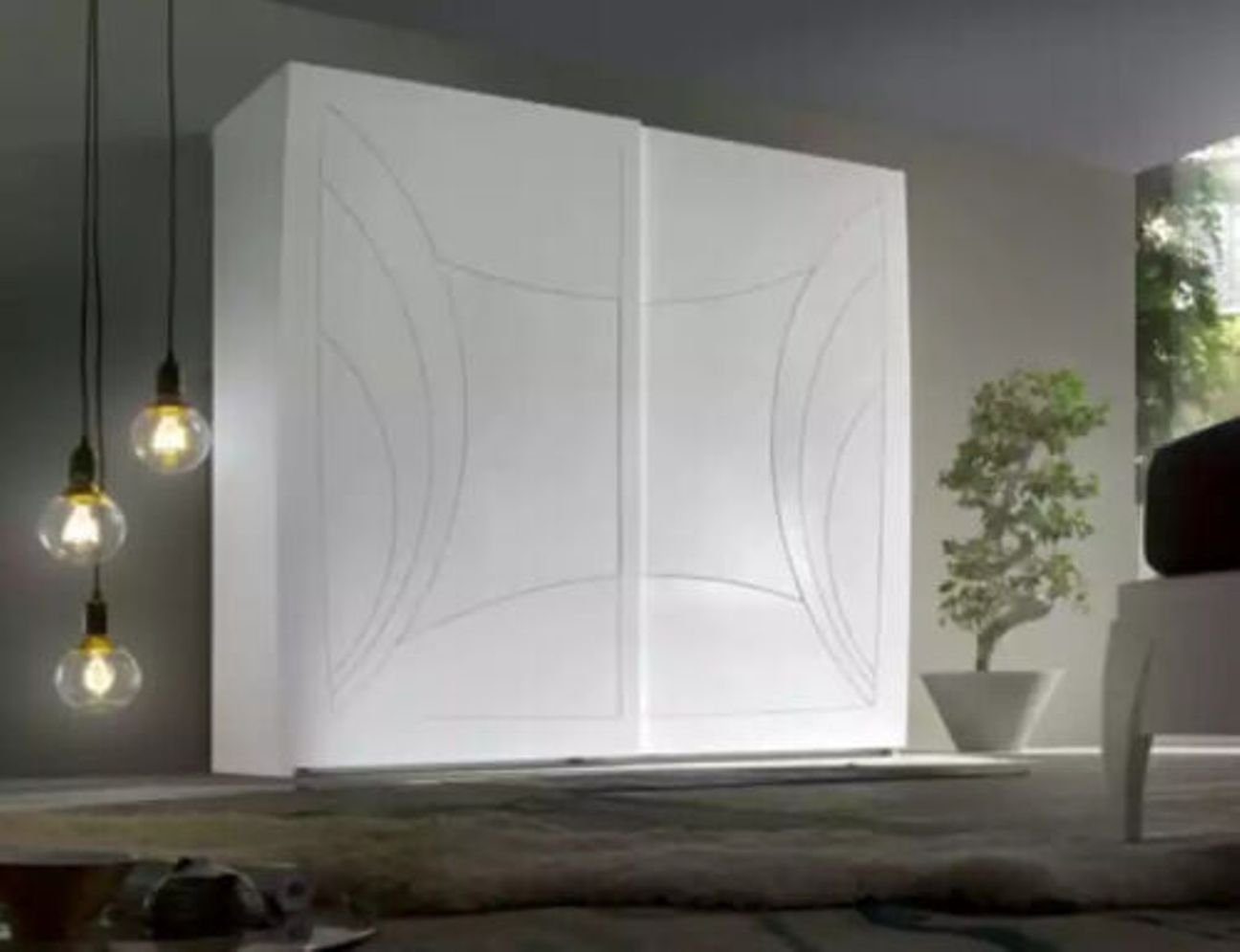(1-St., Schlafzimmer Made Italy in Kleiderschrank Kleiderschrank) Kleiderschrank Weiß Luxus Möbel Kleiderschränke JVmoebel Neu