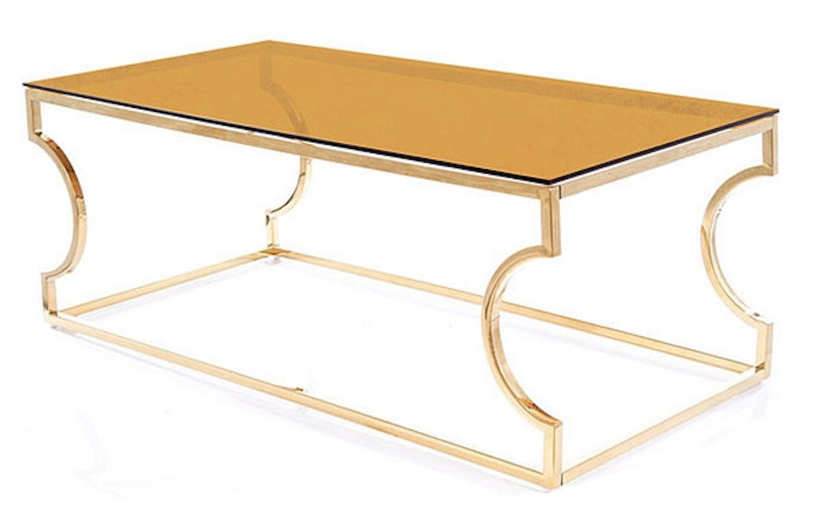 Feldmann-Wohnen Couchtisch Kenzo A (1-St), 120x60x40cm Bernsteinfarben Gold