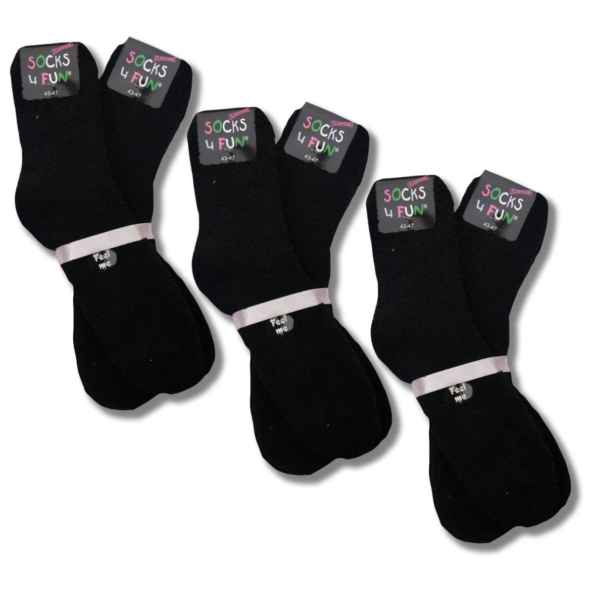 Socks 4 Fun Haussocken Kuschelsocken Herren in schwarz, 6 Paar (6-Paar)