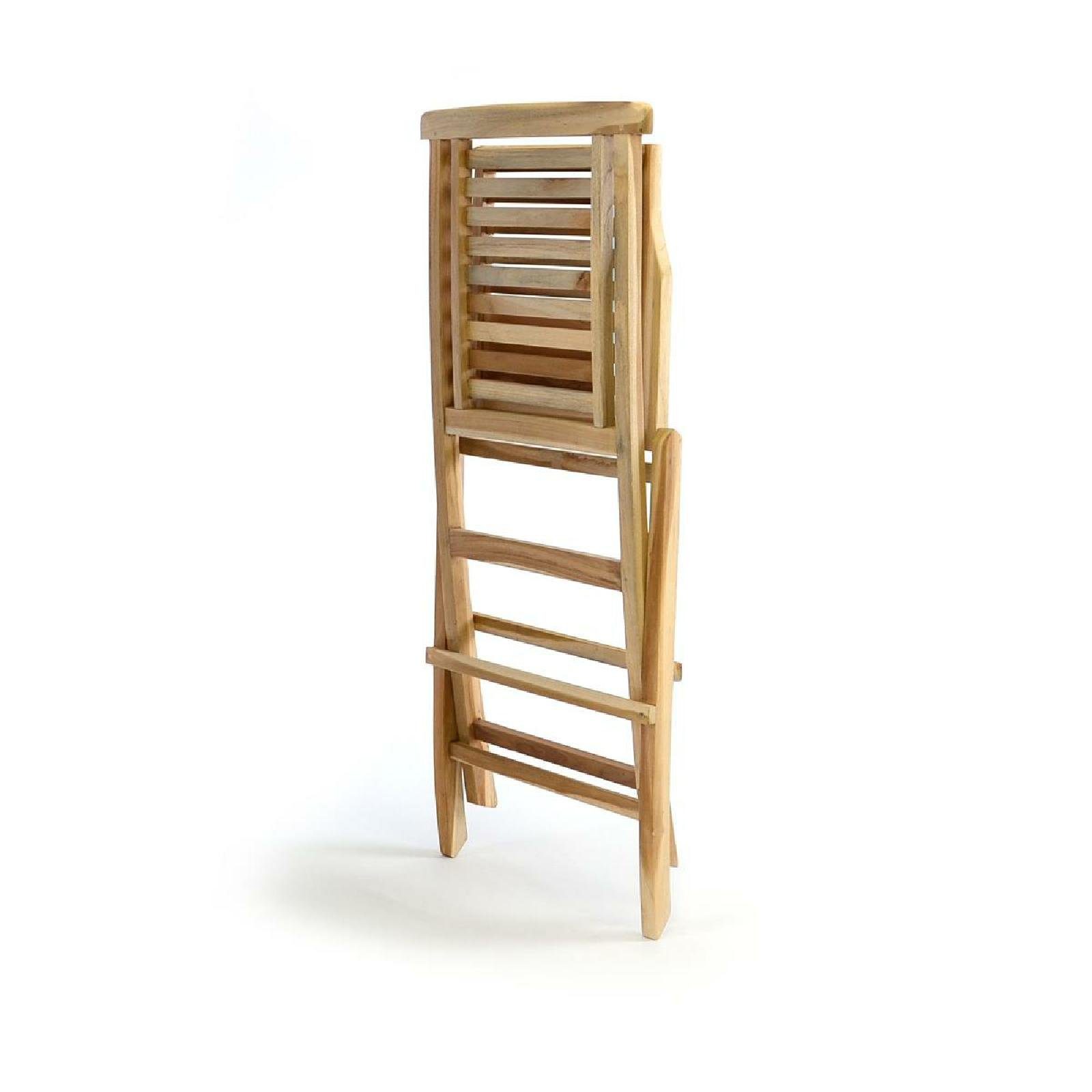 VCM Gartenstuhl Gartenstuhl klappbarer Klappstuhl Holz Teak