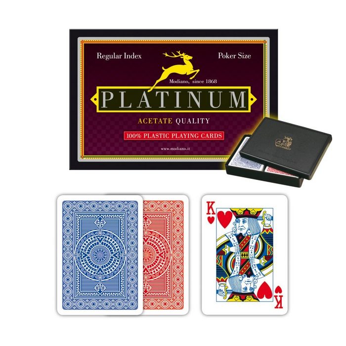 Modiano Spielesammlung Gesellschaftsspiel Modiano Platinum Acetate Spielkarten Set Cellulose Acetate