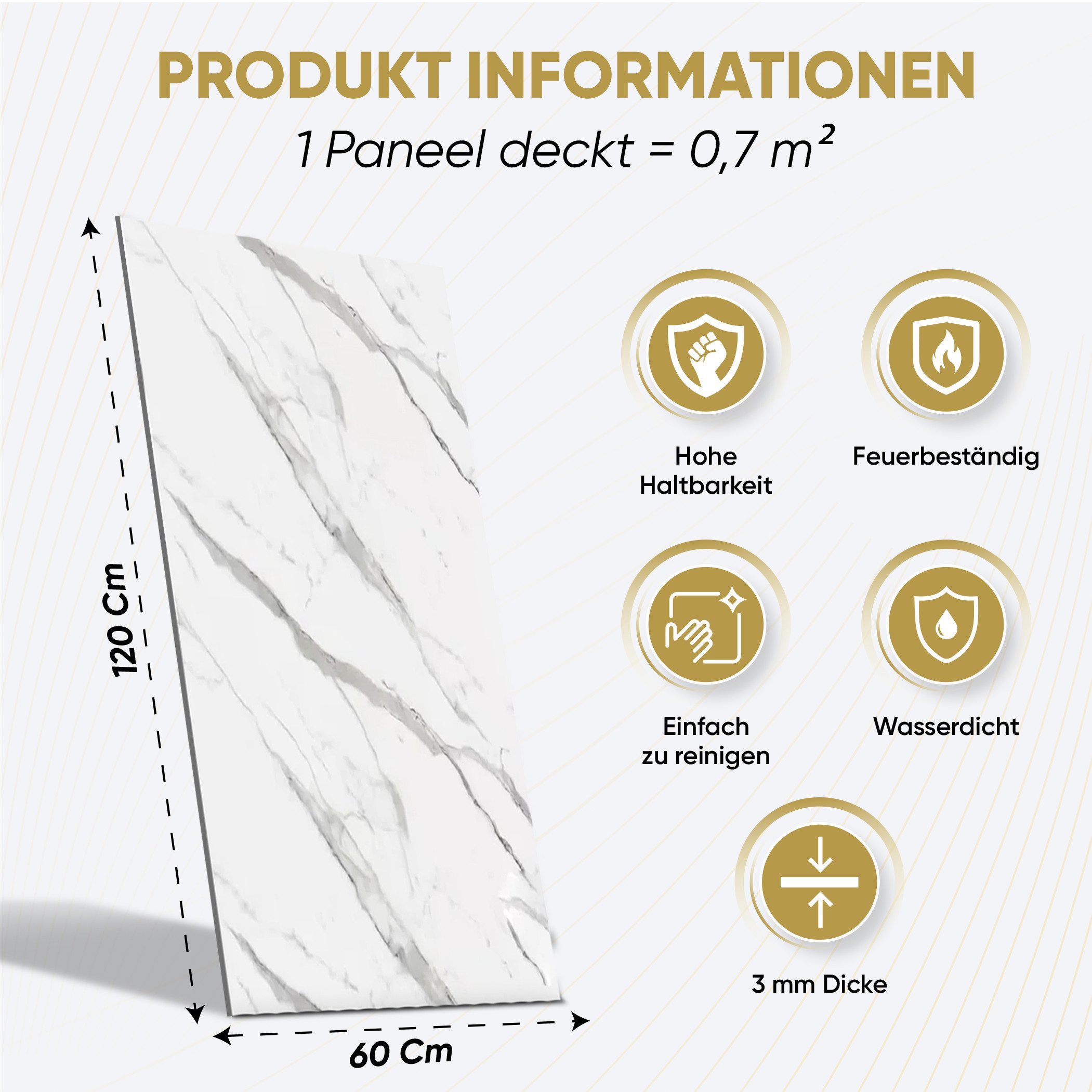 IZODEKOR 3D Wandpaneel IZODEKOR Wandverkleidung Marmoroptik 120x60cm Altern günstig online kaufen