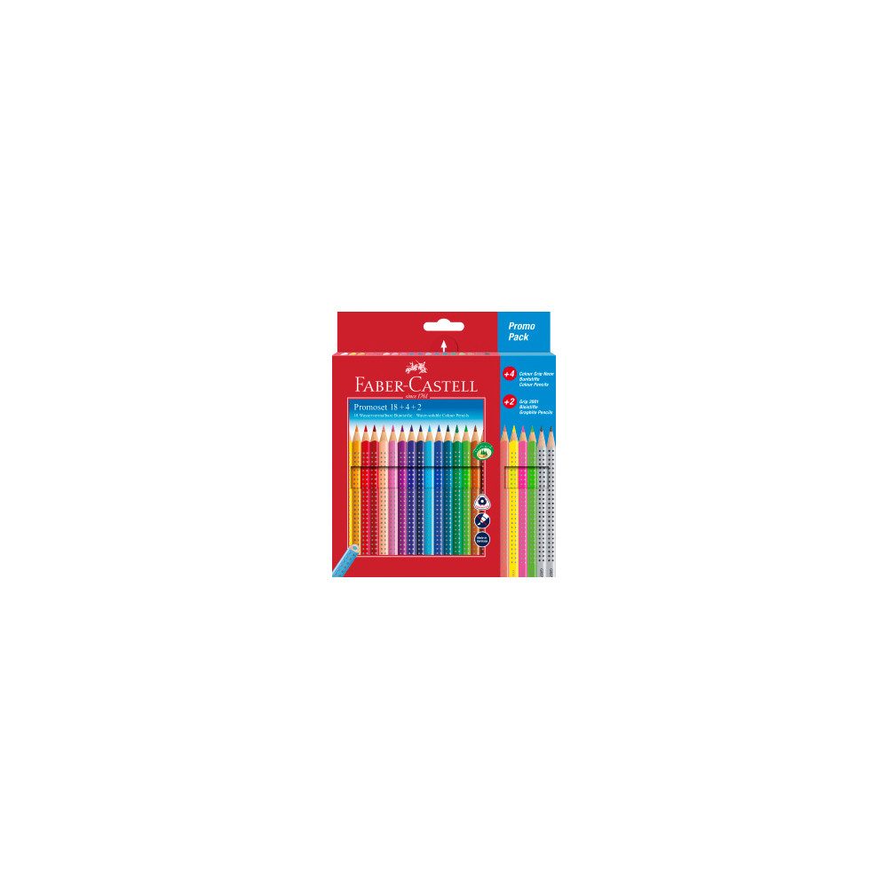 Faber-Castell Buntstift Promoset 18+4+2 - Colour Grip - neon