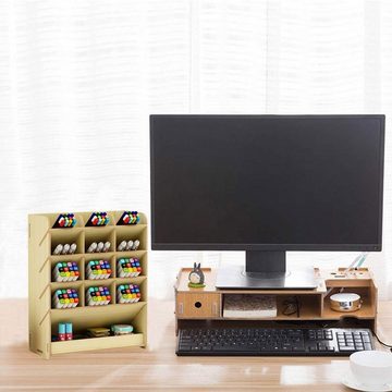 Ablageregal Stifthalter Aufbewahrungsbox aus Holz, multifunktionaler Schreibtisch-Organizer für Zuhause, Büro und Schule