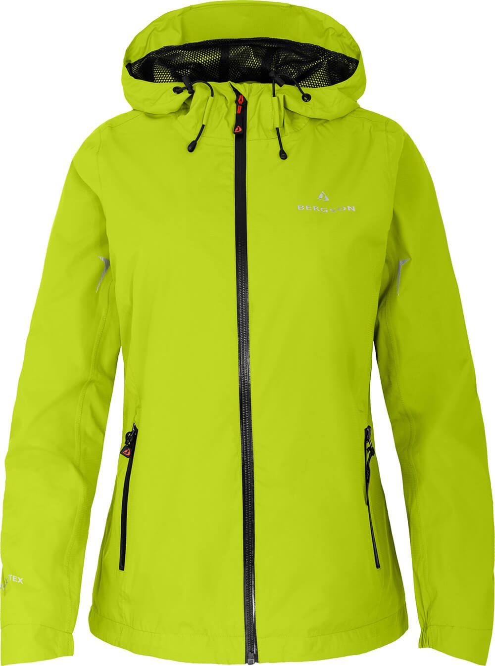 Bergson Regenjacke HELLI Damen Regenjacke, Netzfutter, 12000 mm Wassersäule, Kurzgrößen, leuch