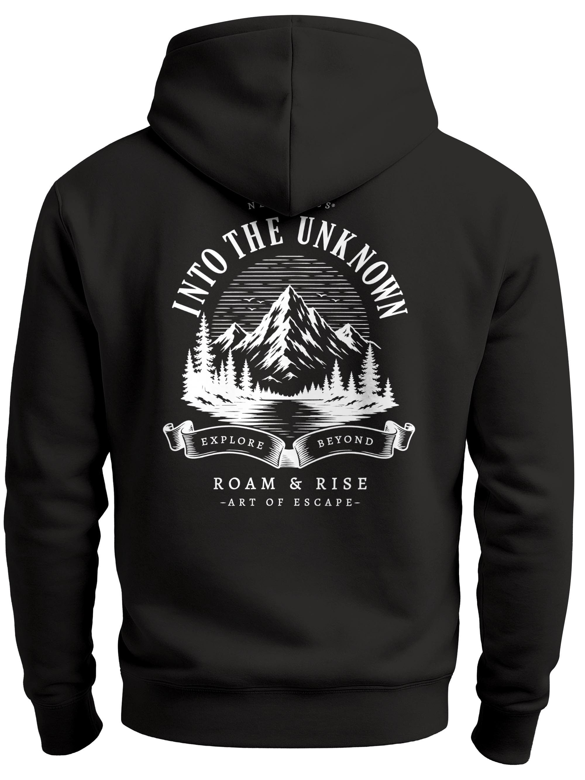 Neverless Hoodie Herren Hoodie mit Into the Unknown-Rückenprint – Regular Fit