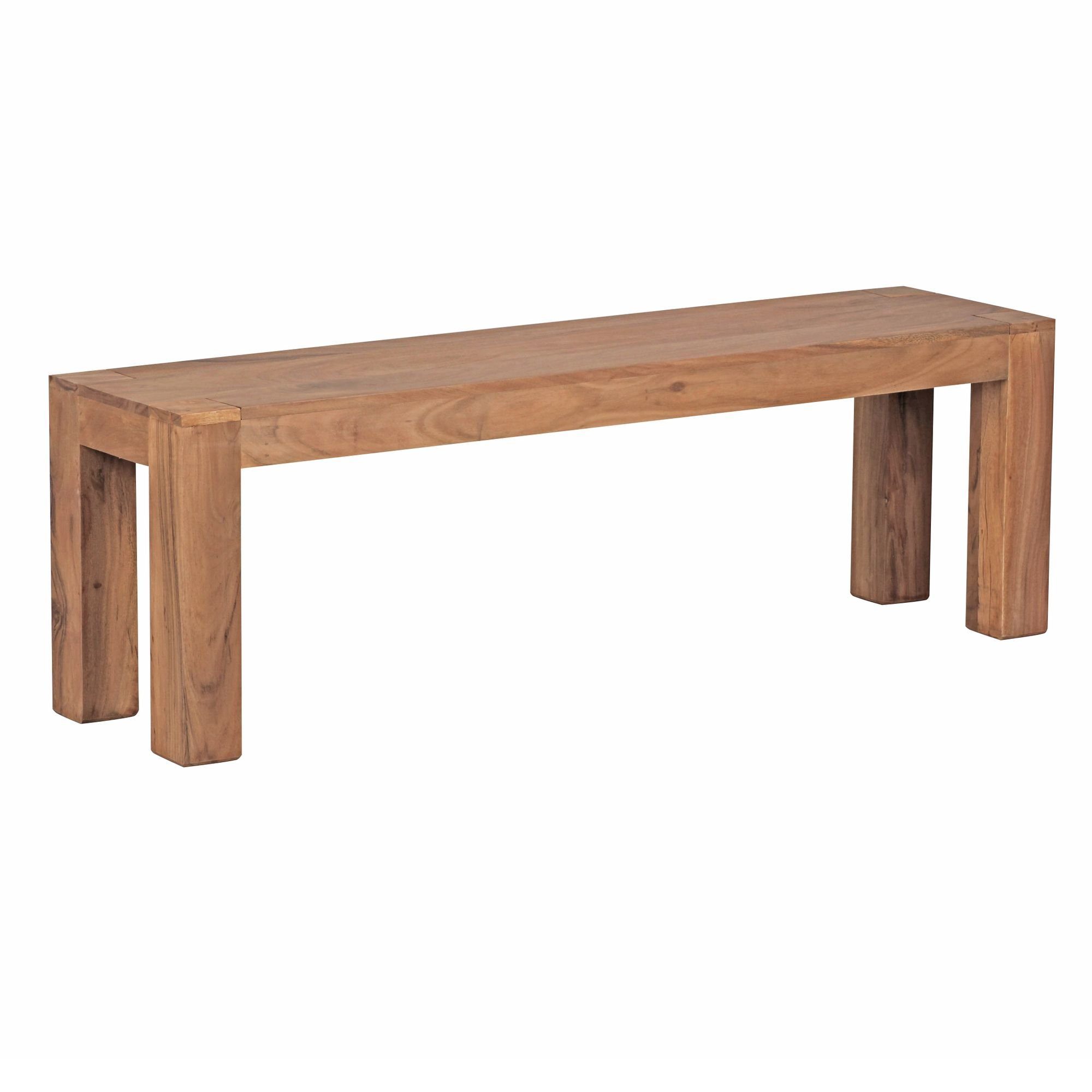 möbelando Sitzbank Esszimmer Sitzbank MUMBAI Massiv-Holz Akazie 140, Esszimmer Sitzbank MUMBAI Massiv-Holz Akazie 140 x 45 x 35 cm Holz-Bank Natur-Produkt Küchenbank im Landhaus-Stil