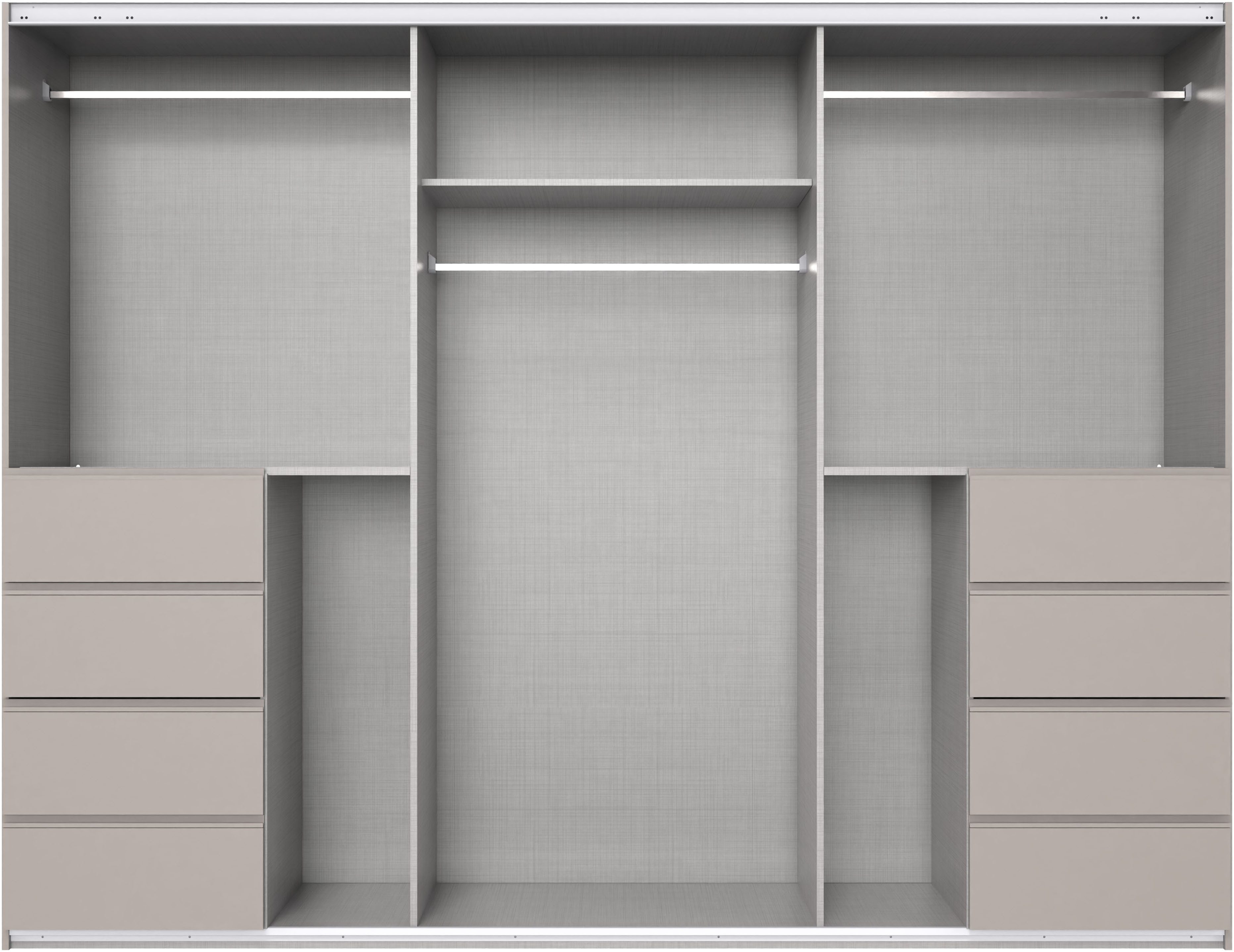 Wimex Schwebetürenschrank Bali in den Breiten 225cm & 270cm, Kleiderschrank mit Glaselement Schrank mit 3 Türen, in den Farben: grafit oder saharagrau erhältlich