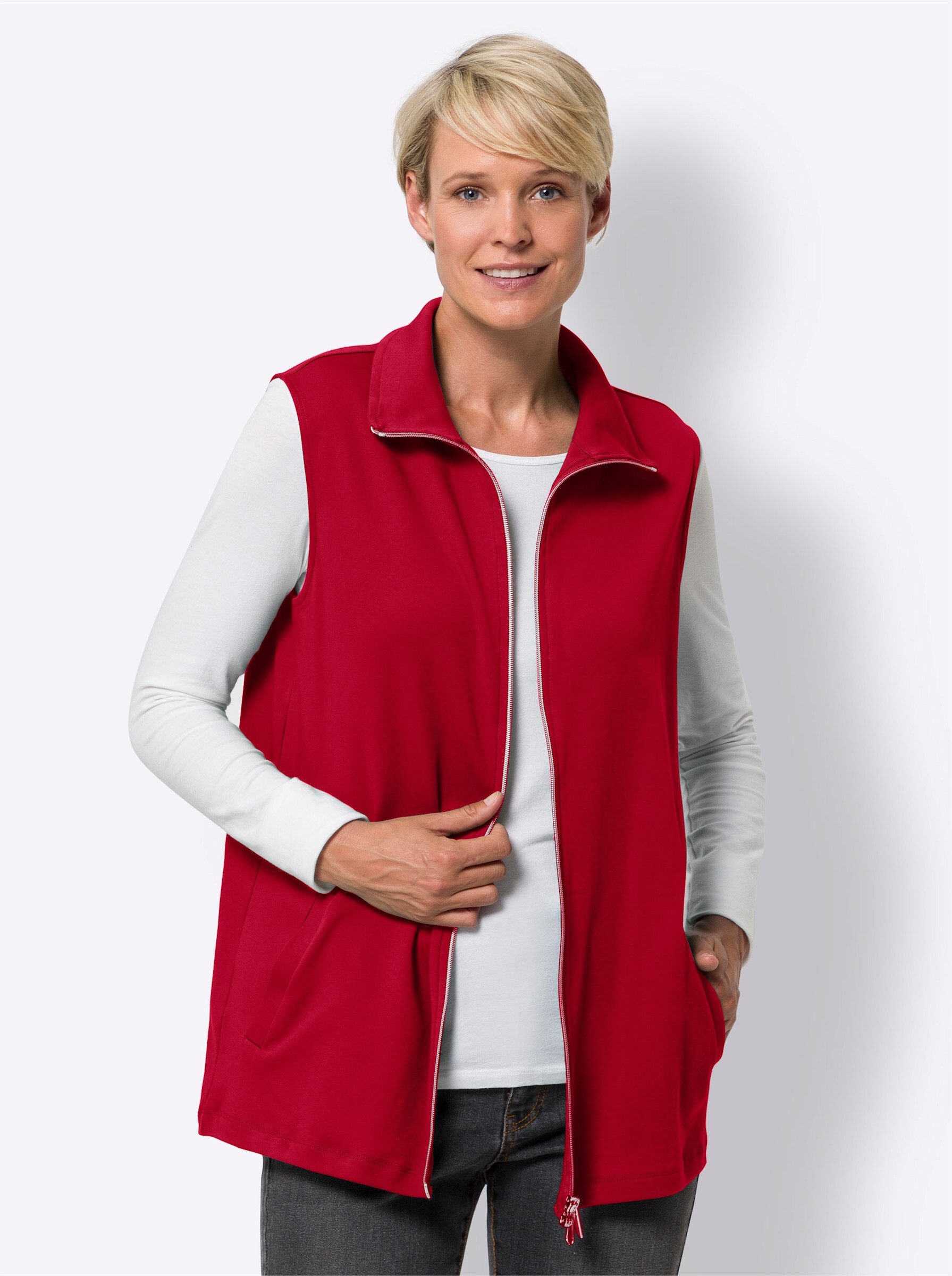 Sieh an! Jerseyweste Longweste günstig online kaufen