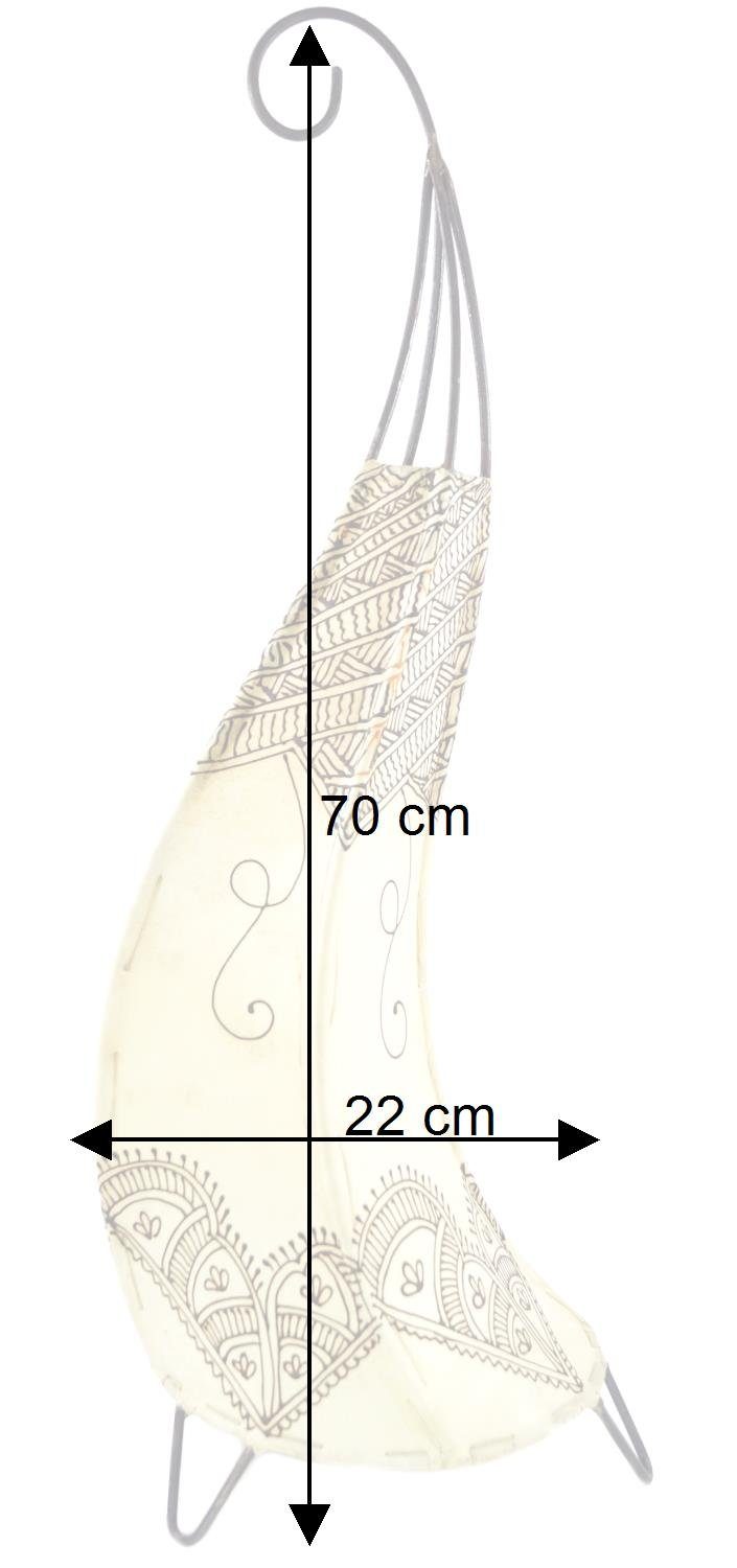 Guru-Shop Tischleuchte Hennalampe, Leder Tischlampe - Alban orange, Leuchtmittel nicht inklusive