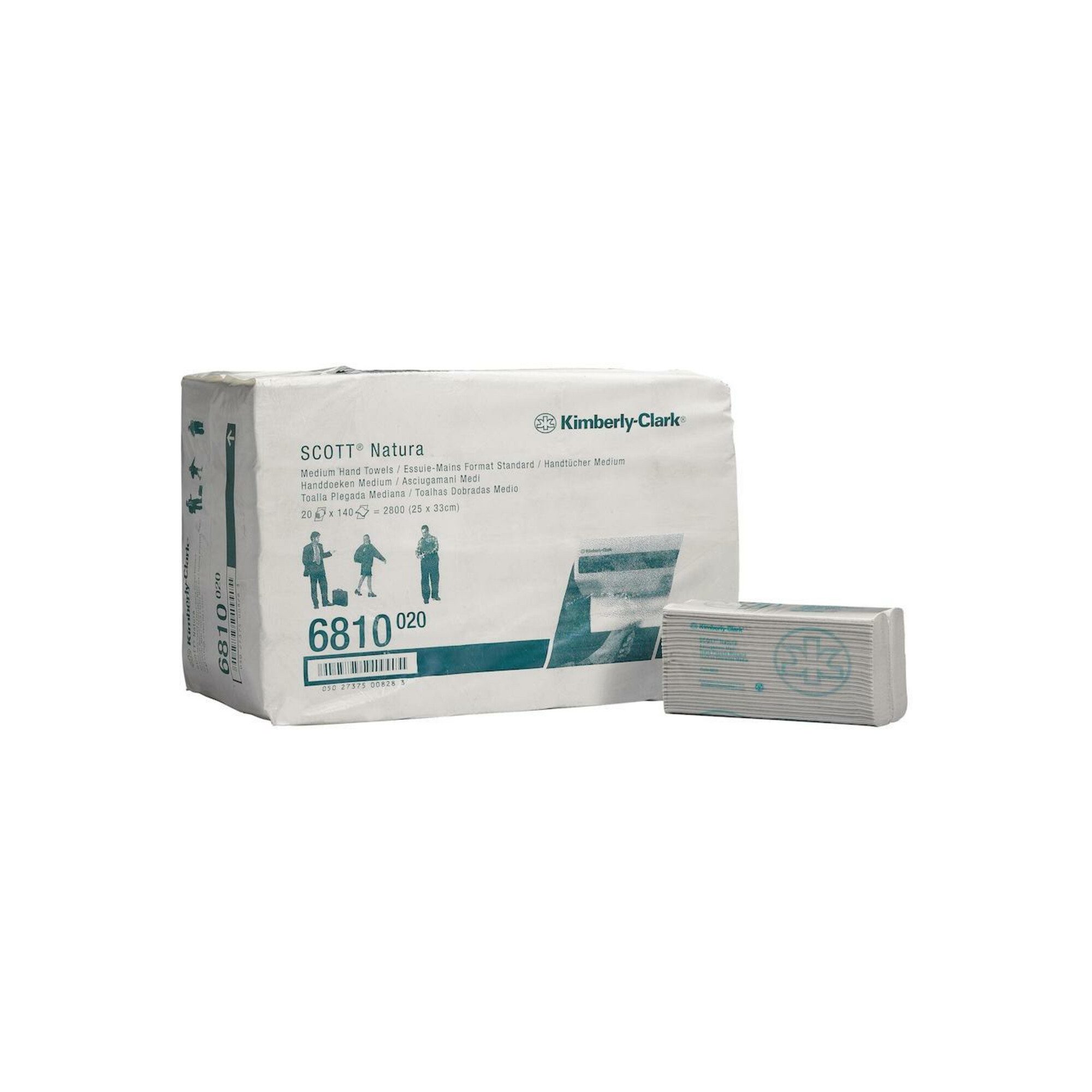 KIMBERLY-CLARK Papierhandtuch Handtuch Scott 6810 2-lagig weiß L330xB250ca.mm 20 Päckchen x140 Tü.