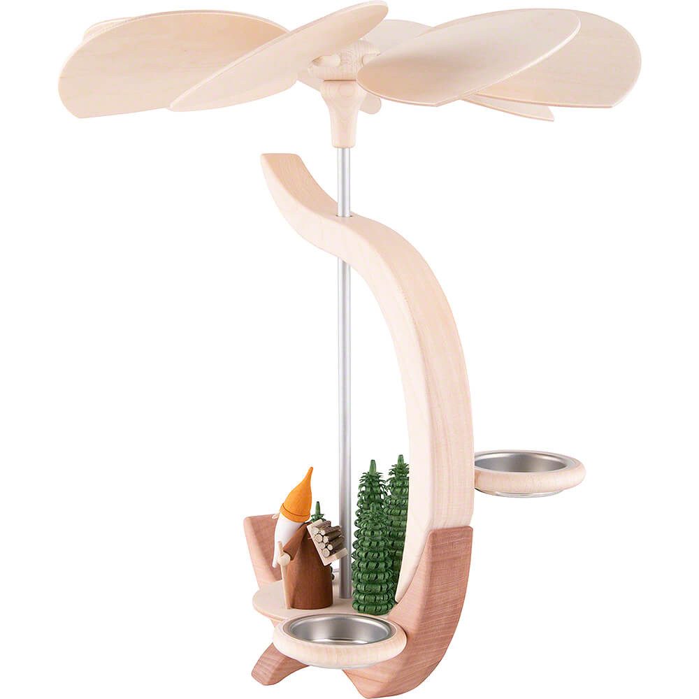 Seiffener Volkskunst Weihnachtspyramide 1-stöckige Pyramide C-Form Waldarbeiterwichtel (30cm) von Seiffener Vo